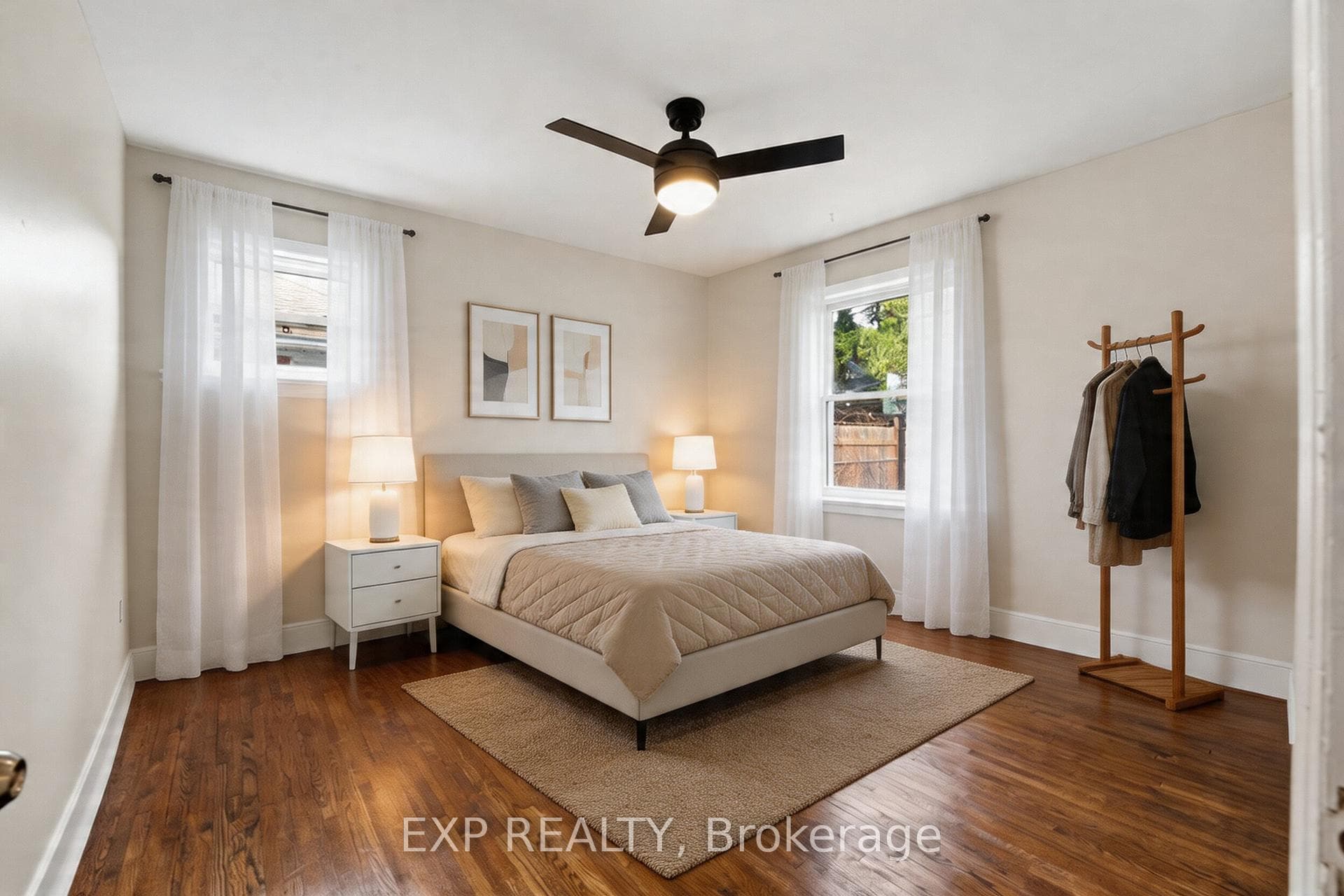Items for visualization purposes. Shown as bedroom