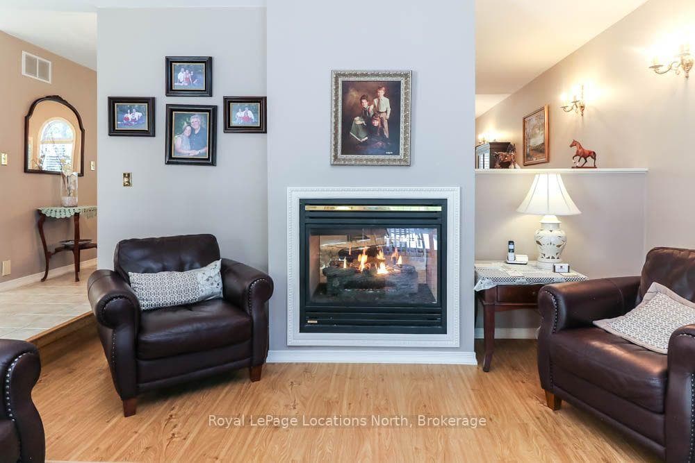 Same 2-Sided Gas Fireplace but from Living/Dining