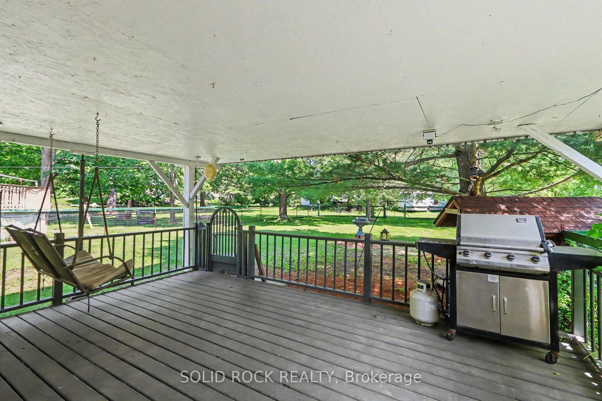 Covered deck with dog run