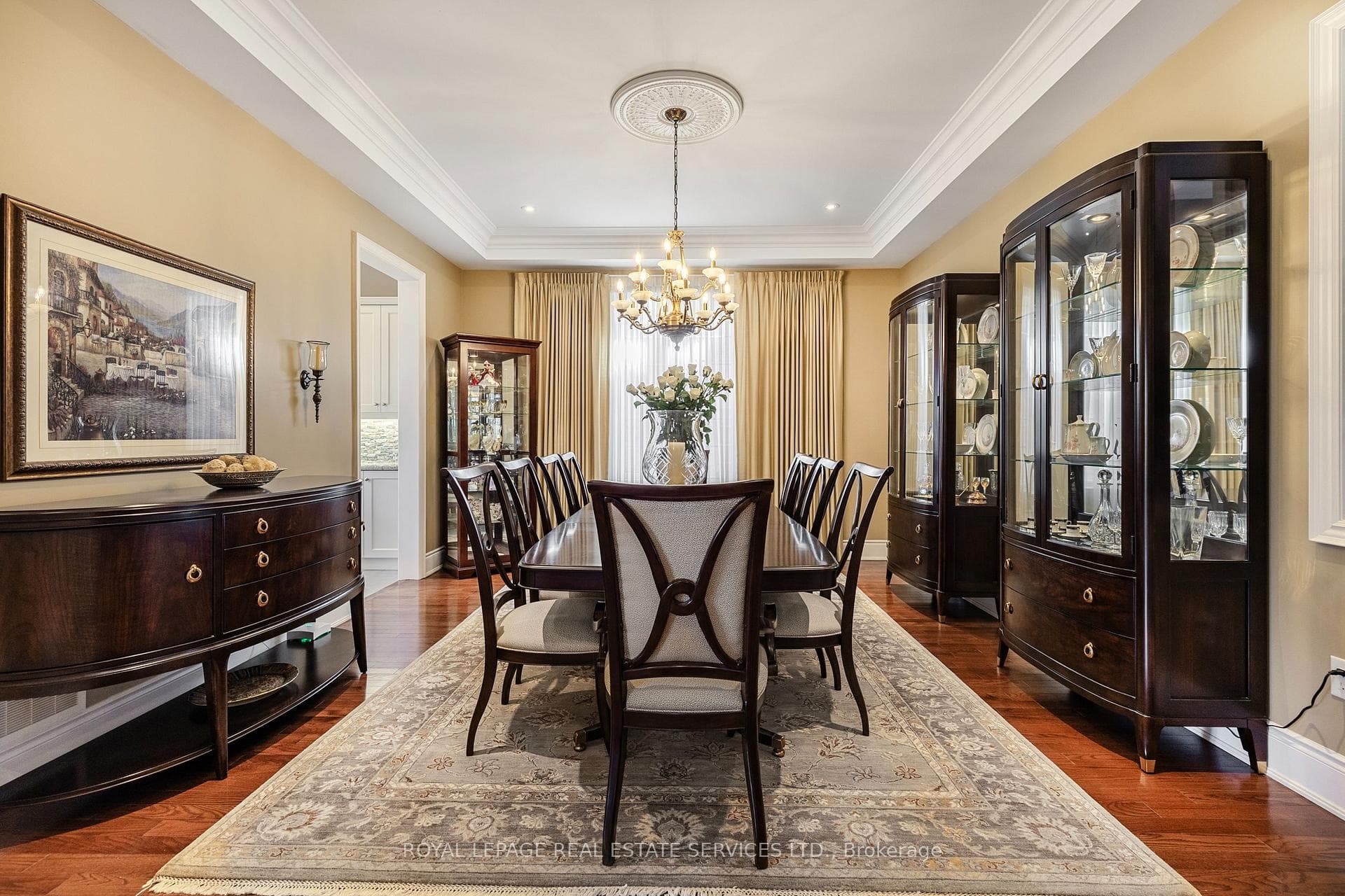 Formal Dining Room with a Coffered Ceiling