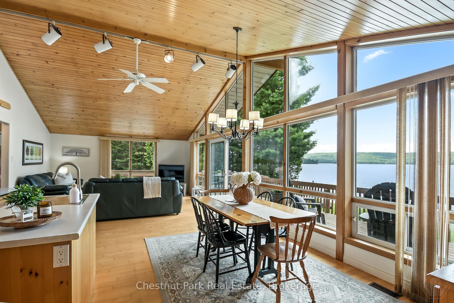 Stunning great room wall of windows