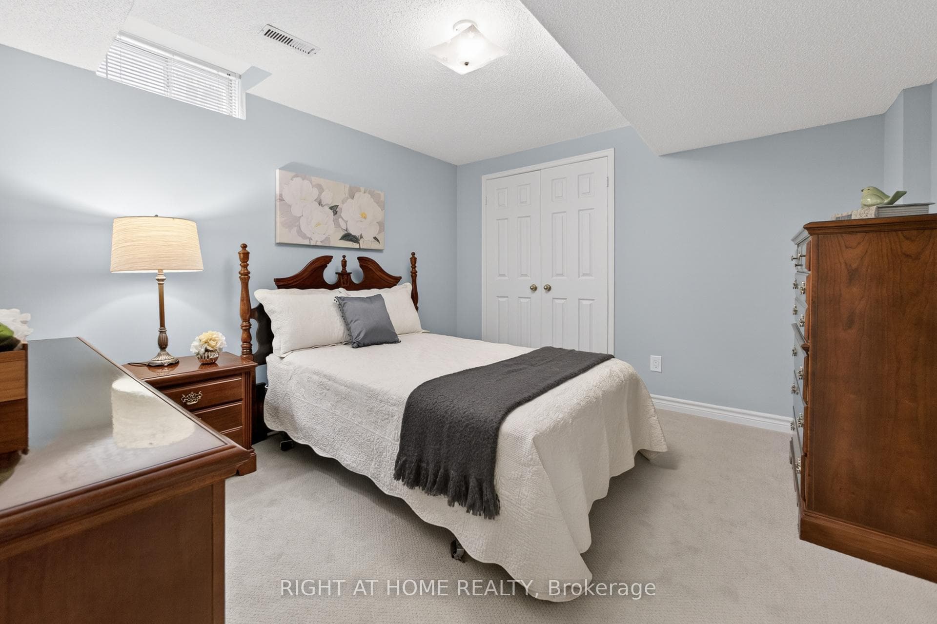 Basement Primary Bedroom with Double Closet
