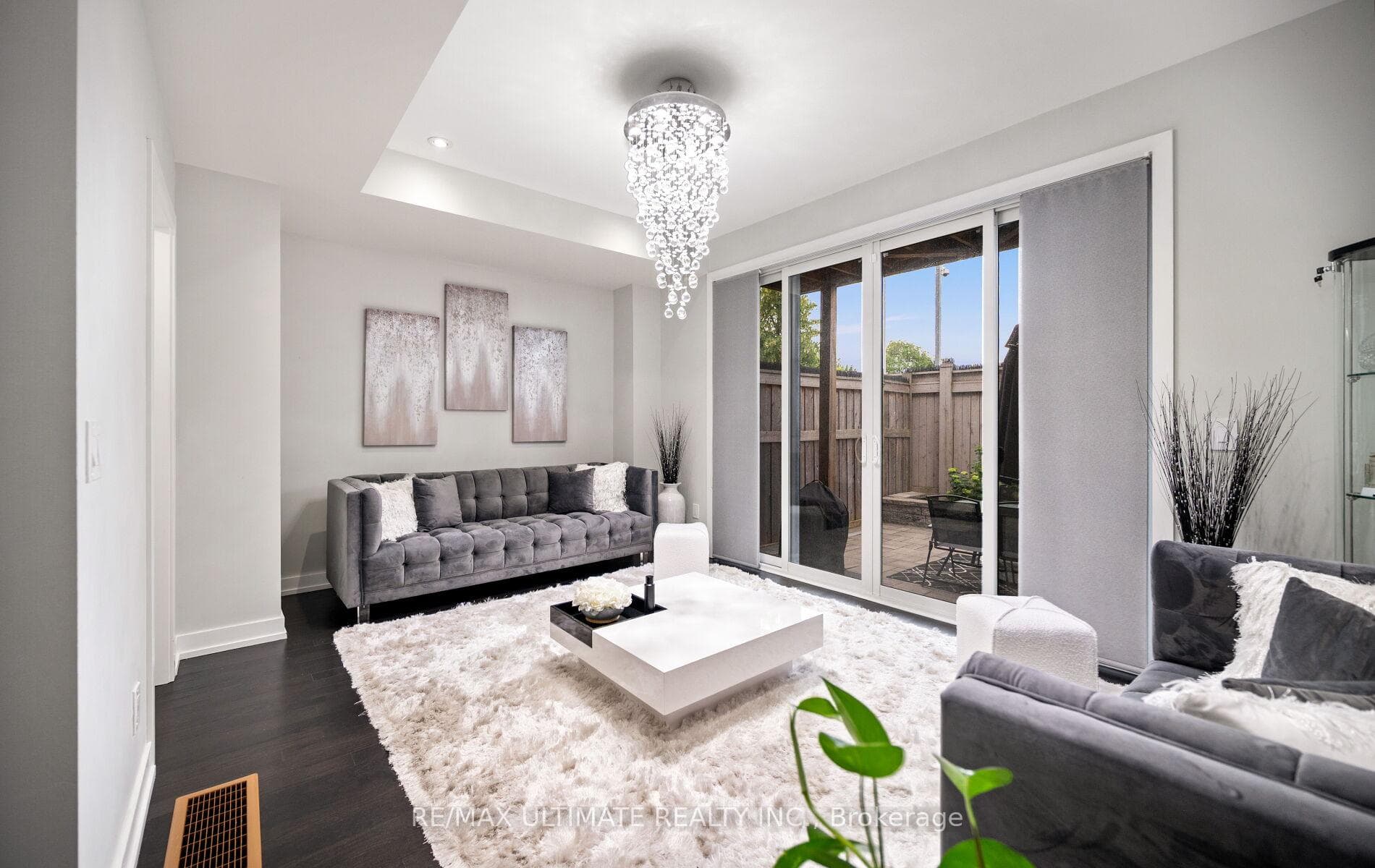 Main floor family room with walk out to backyard