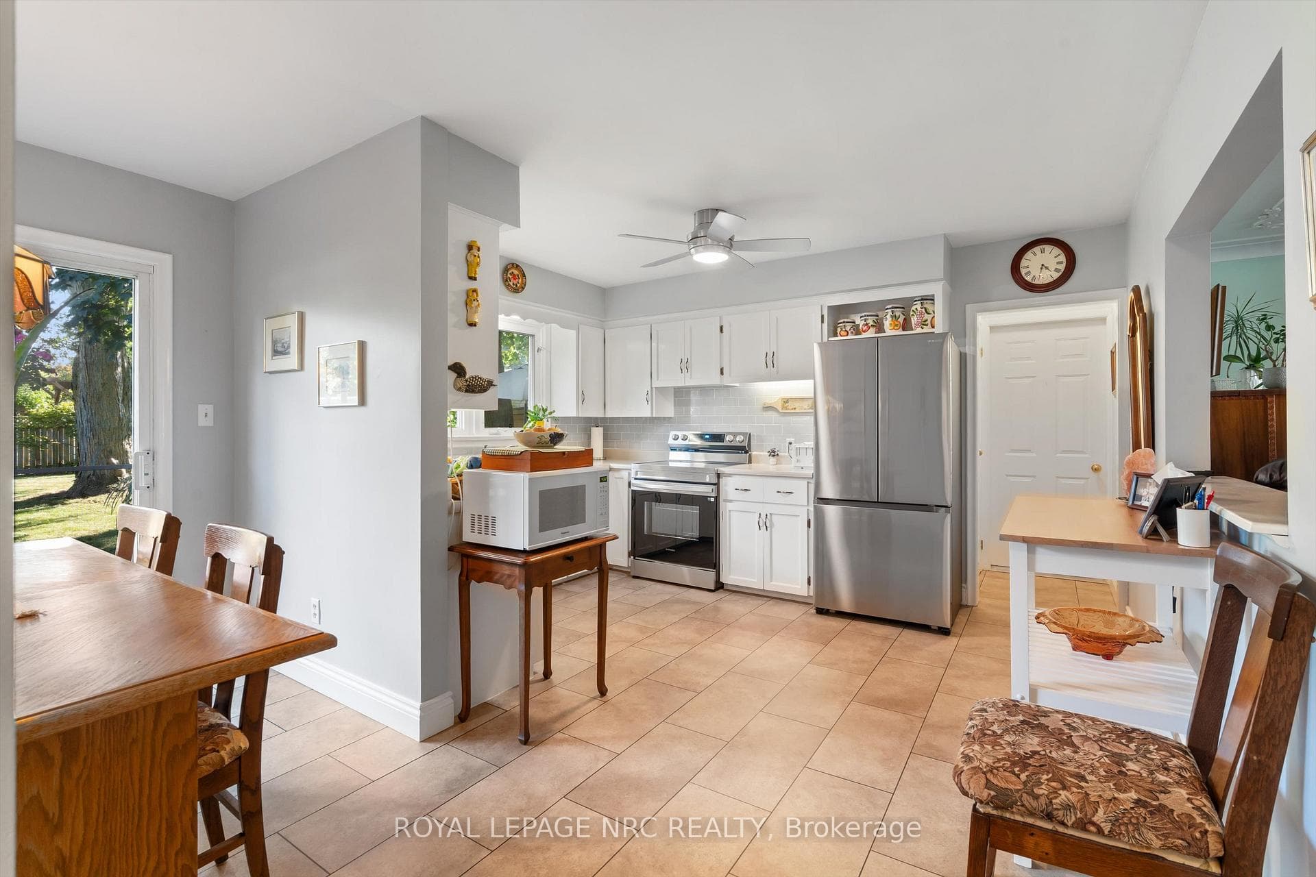 Spacious kitchen with dining area