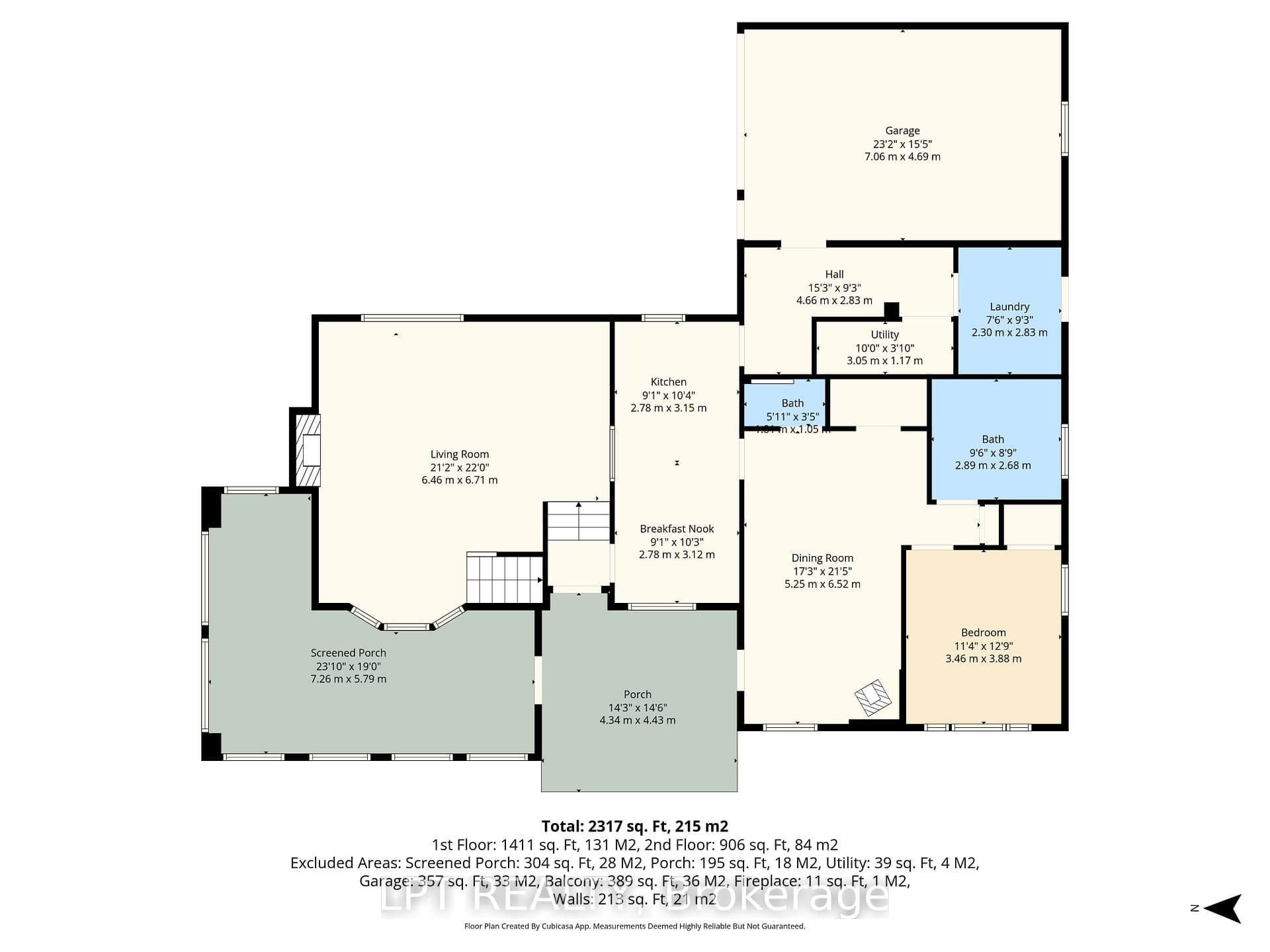 The main floor including primary bedroom.