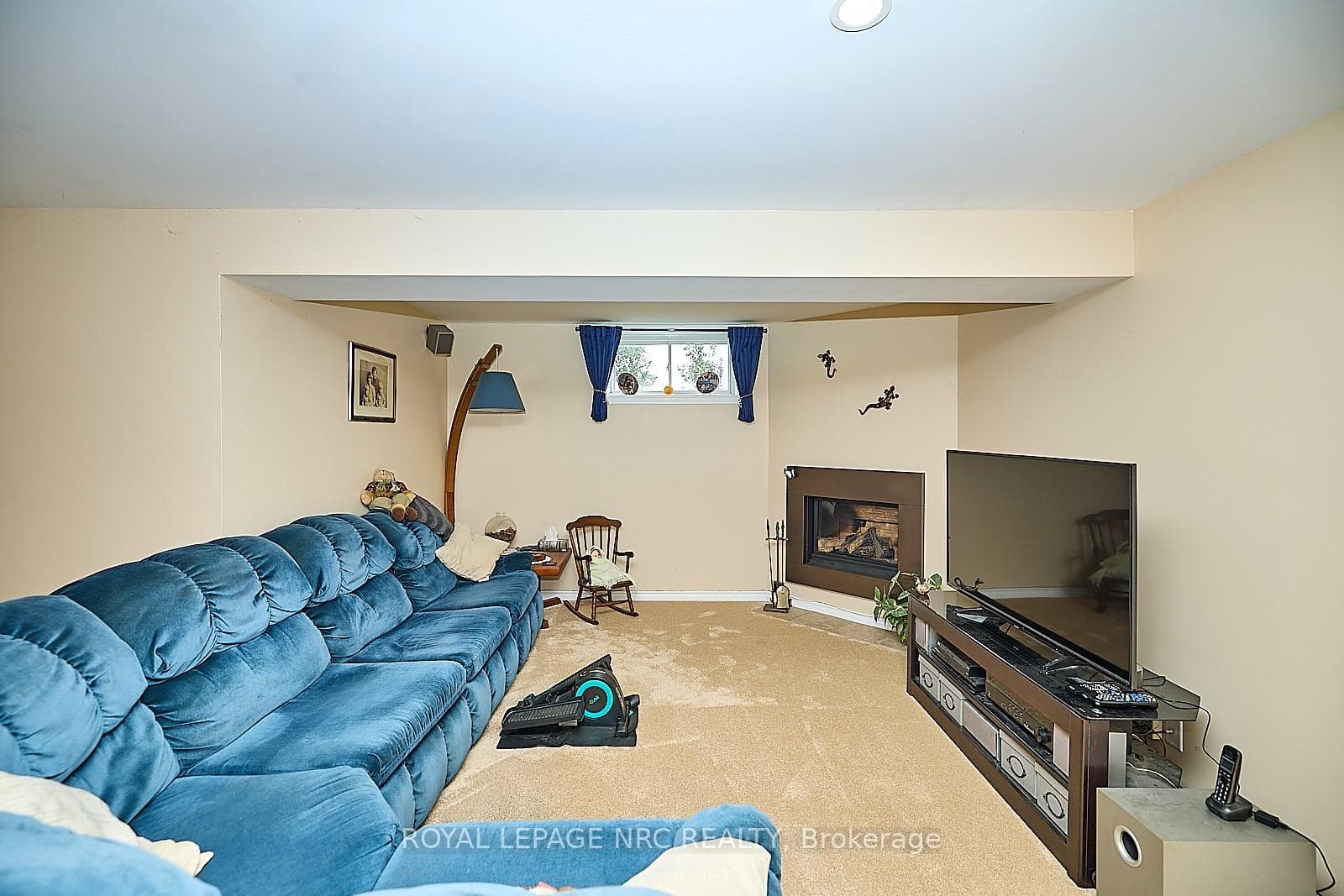 Recreation Room with corner gas fireplace