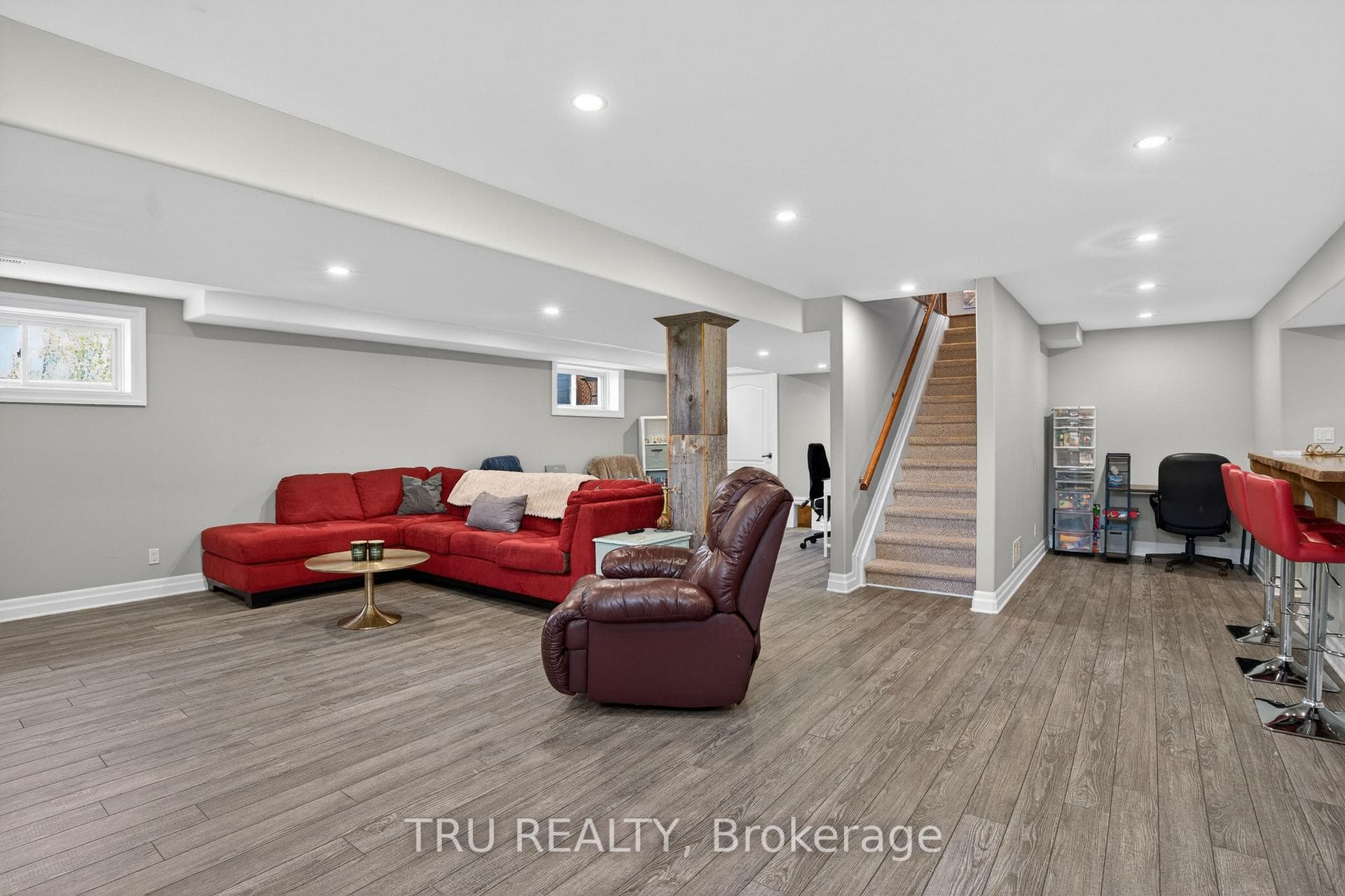 Basement of main house with bar