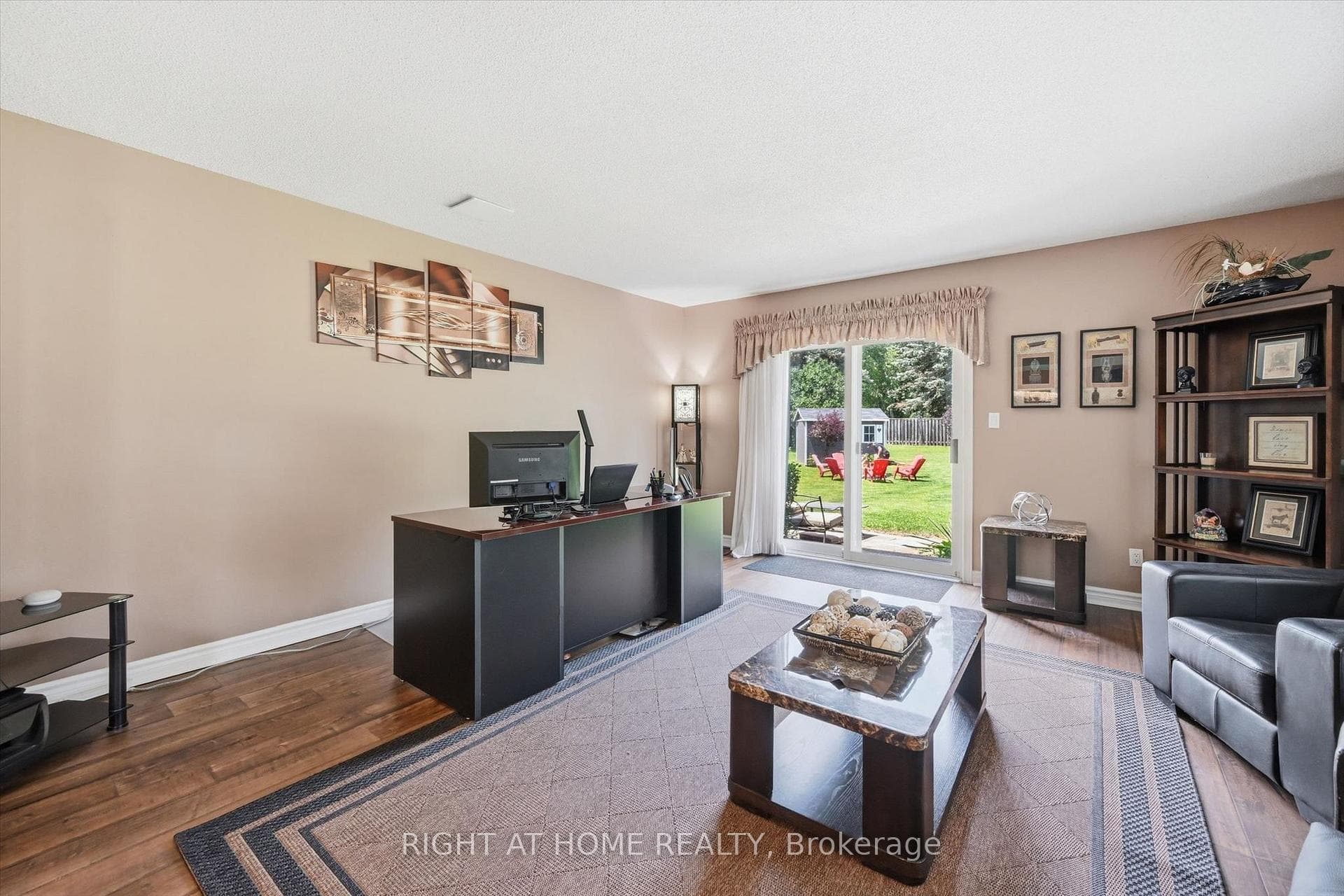 Home office with direct access to rear yard