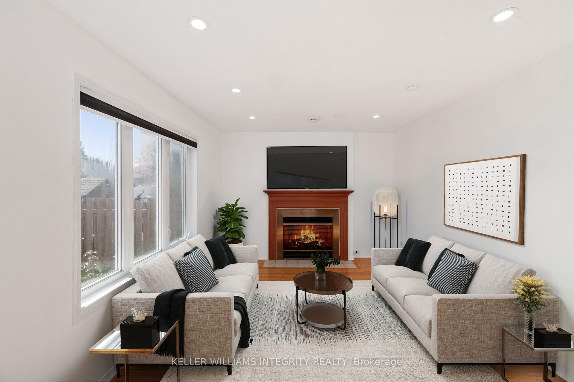 Virtually staged family room