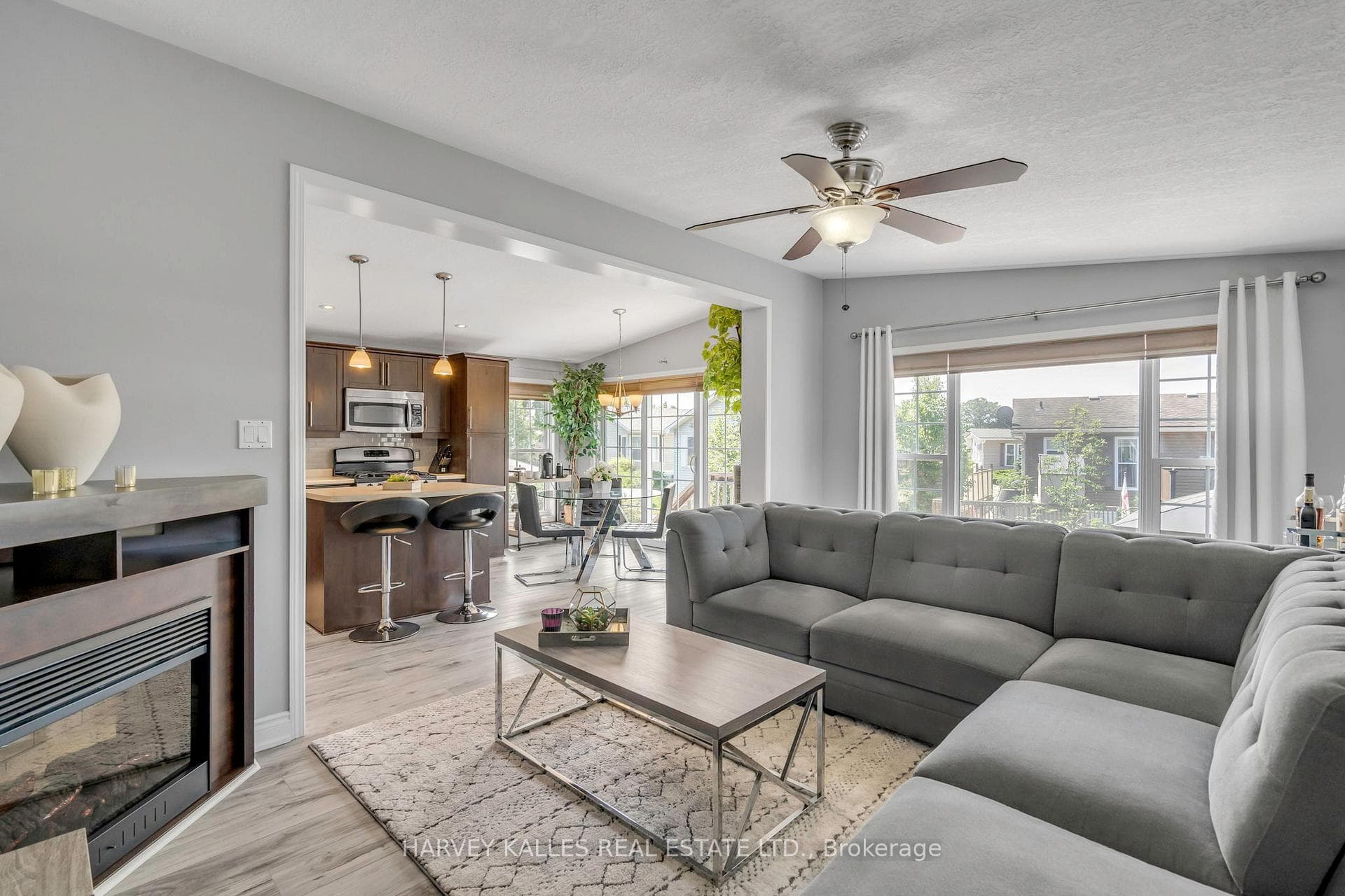 Gas fireplace in living room