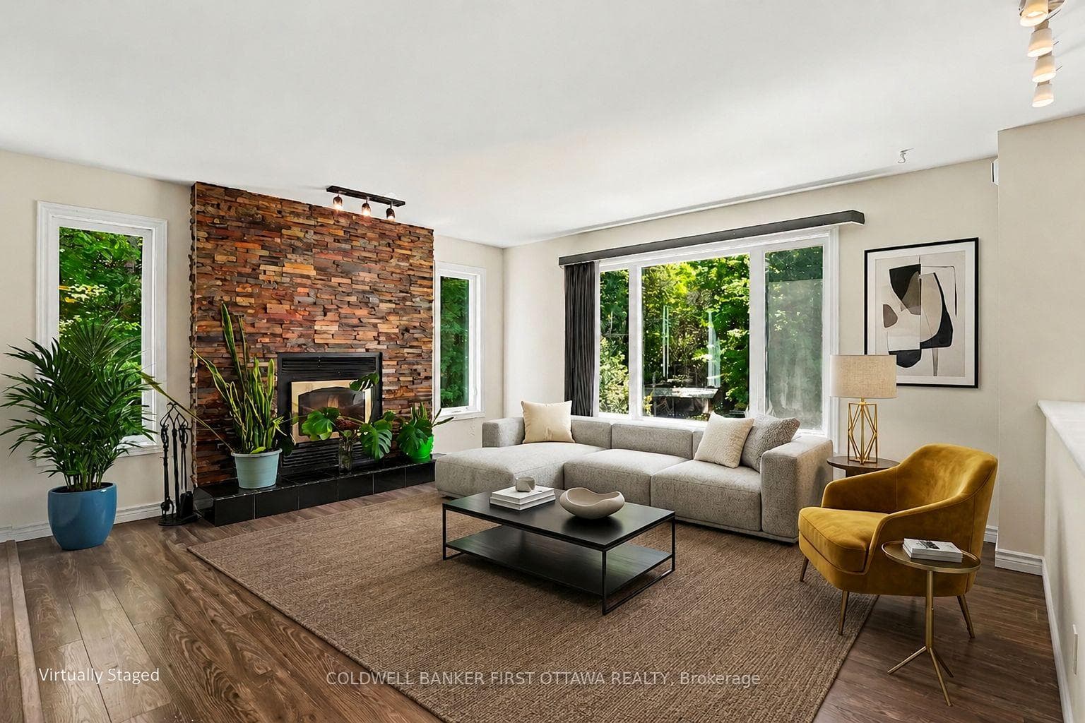 Living room - virtually staged