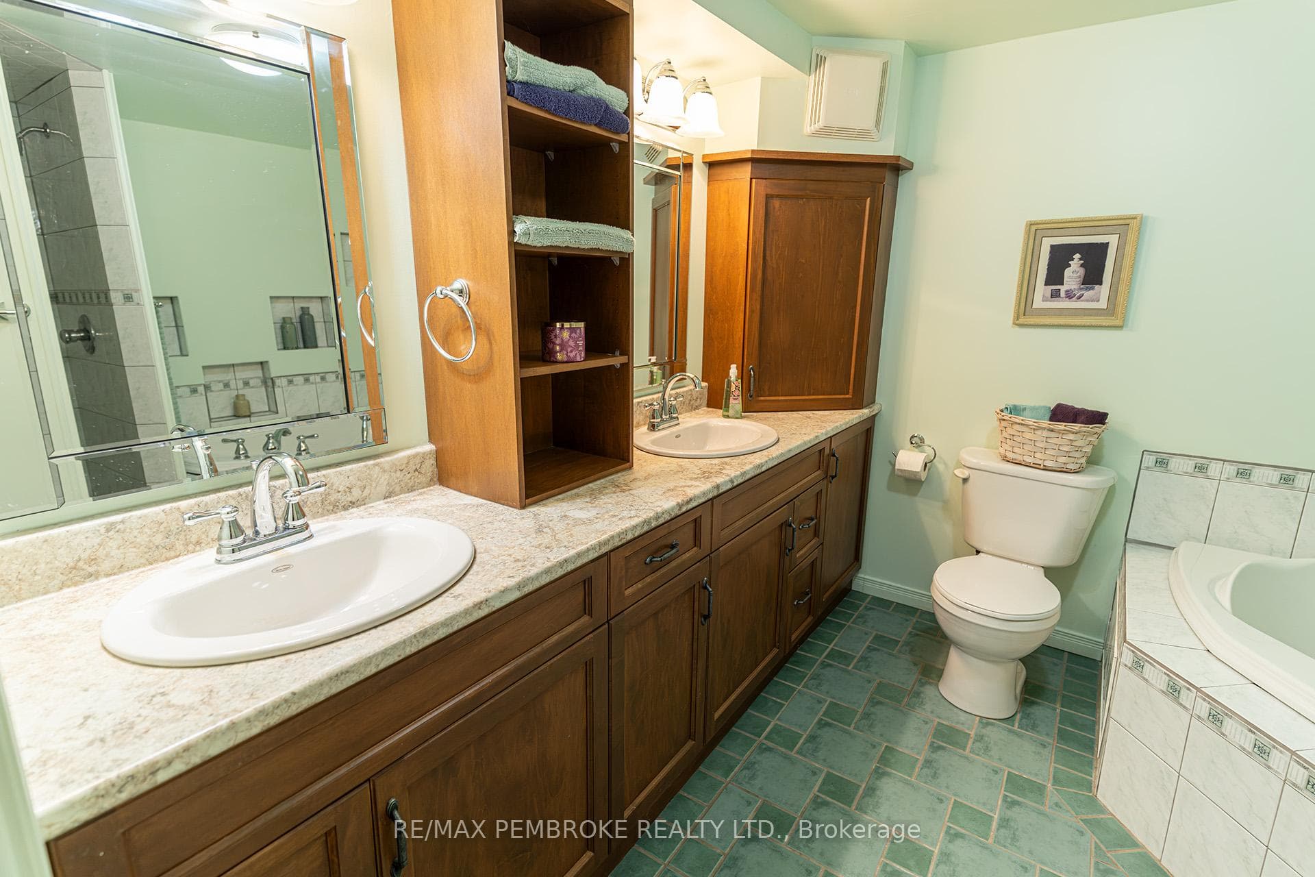 lower level full bath with dual vanity