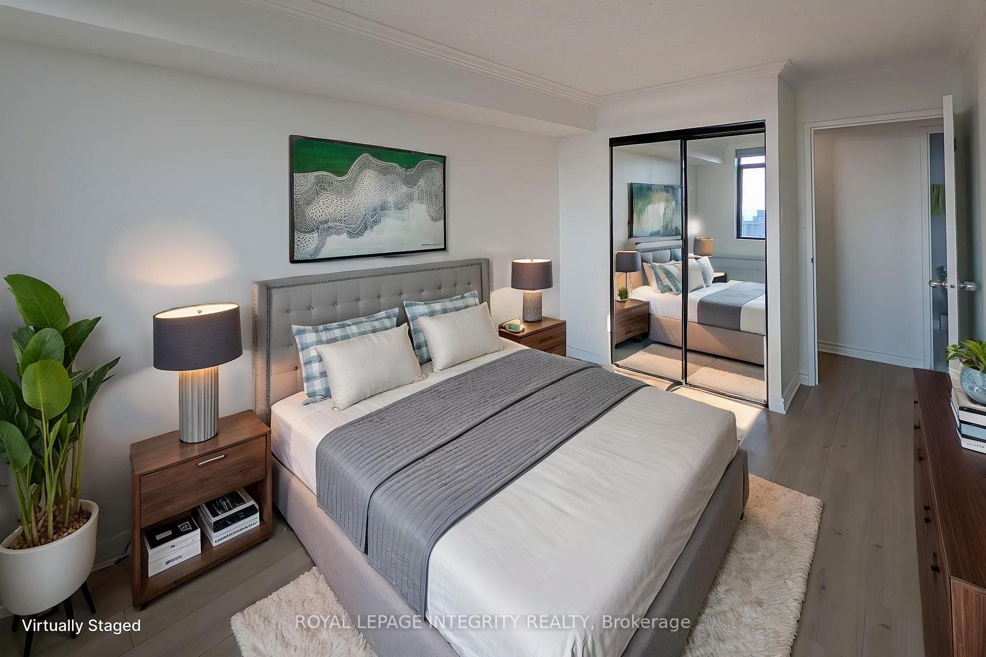 Bedroom virtually staged.