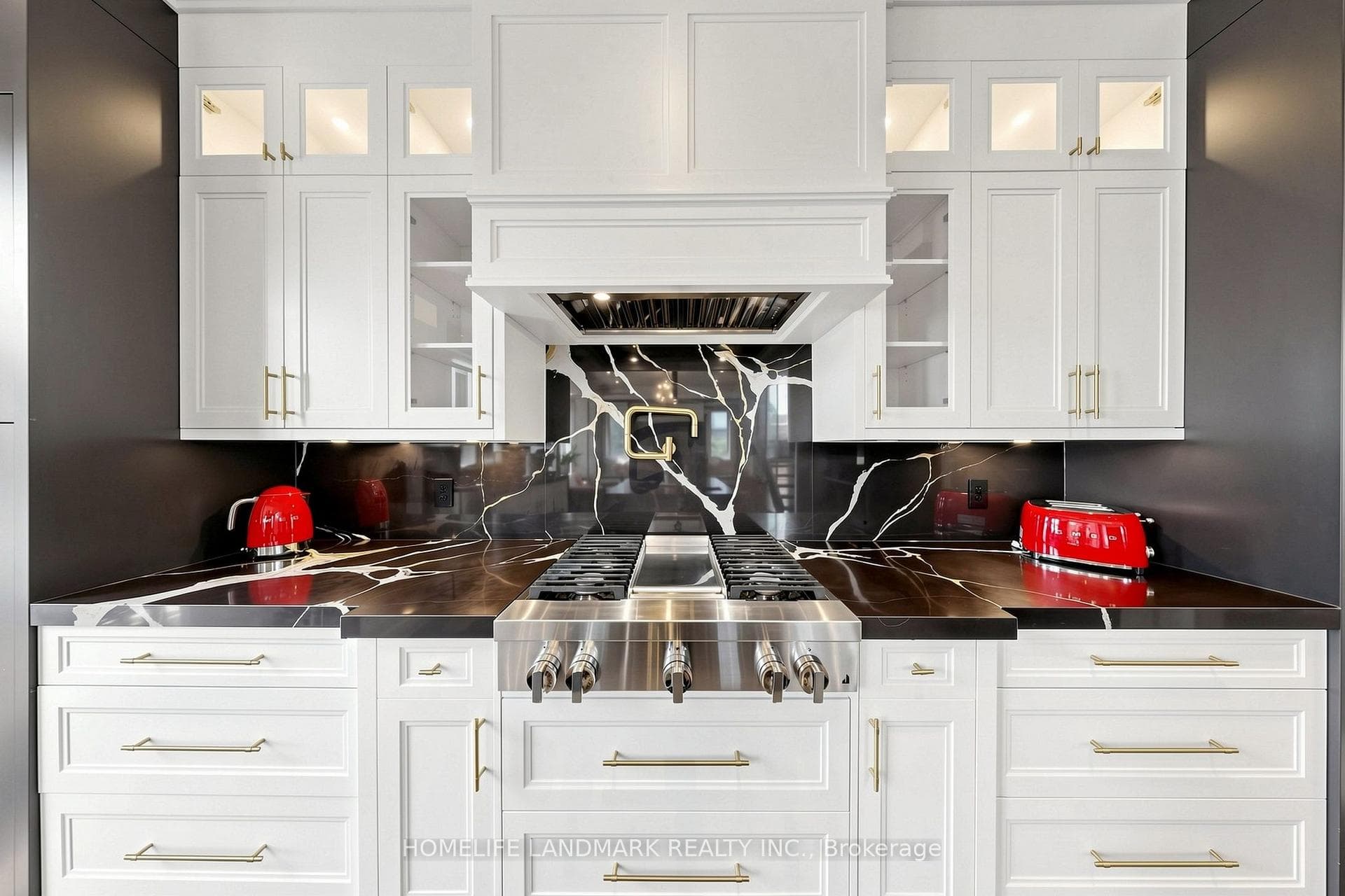 Kitchen-Stone slab backsplash