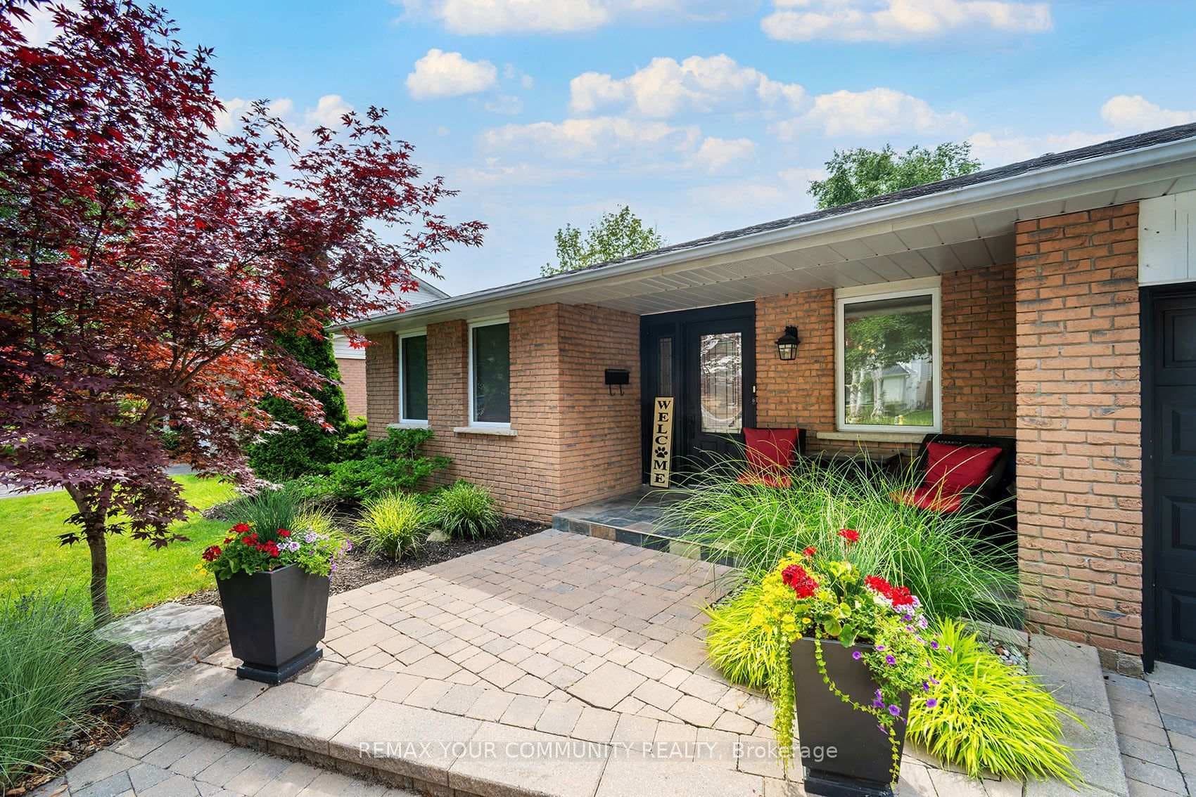 Stone Walkway and Covered Porch