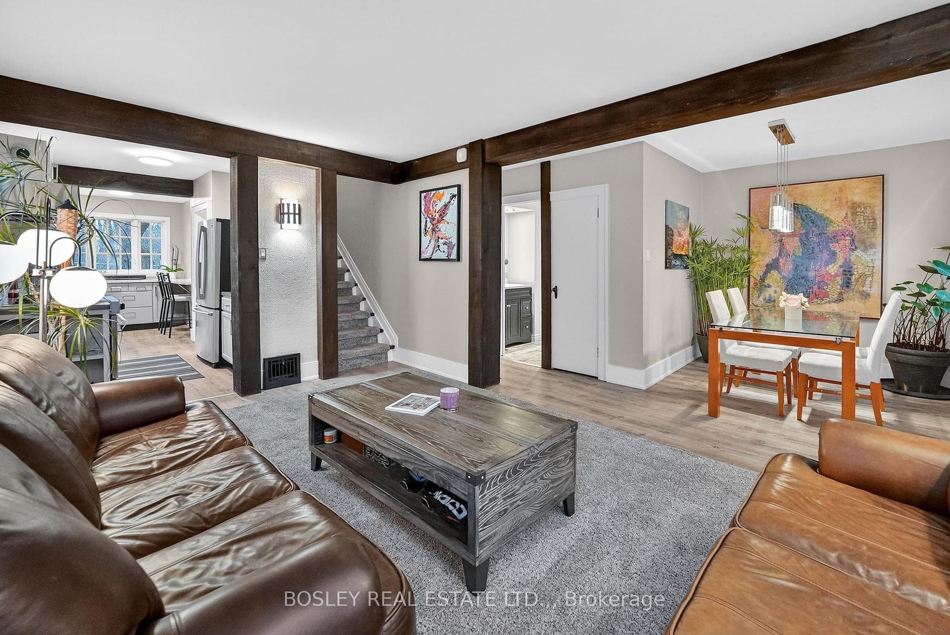 Open concept living and dining room