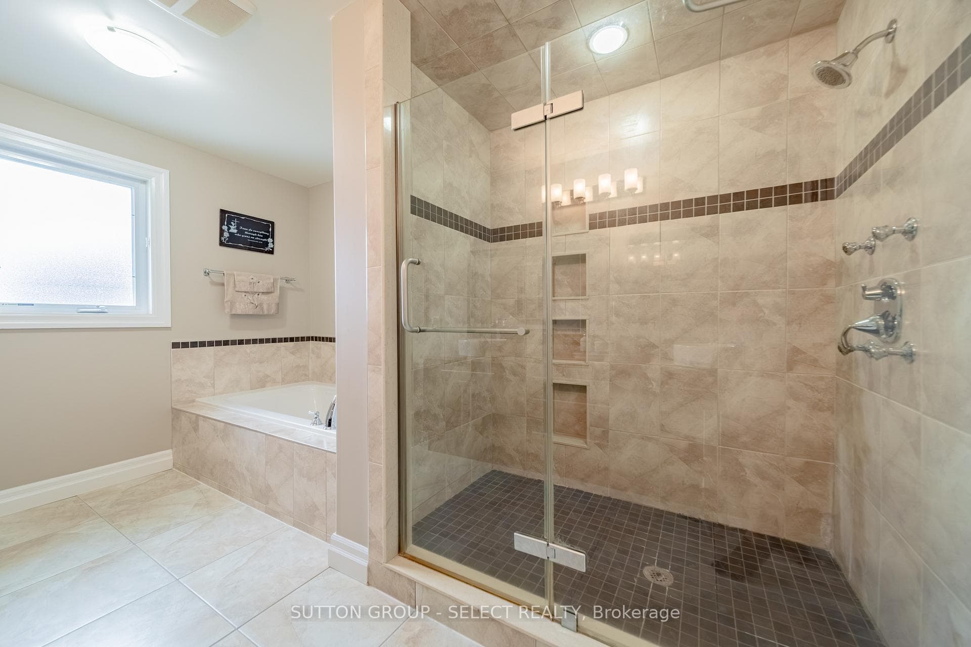 Stunning Tiles Walk-in Shower with Glass Door