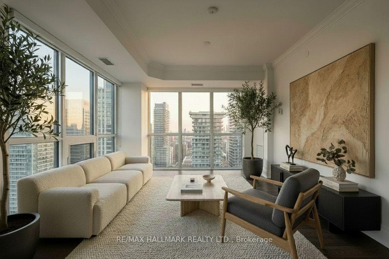 Living room virtually staged
