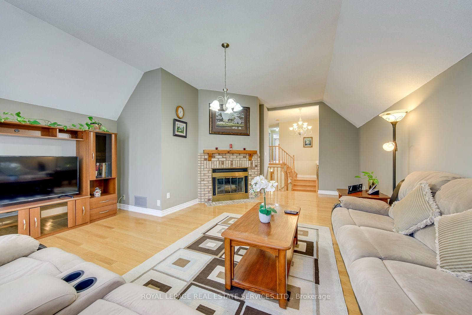 Impressive Family Room W/Soaring Cathedral Ceiling