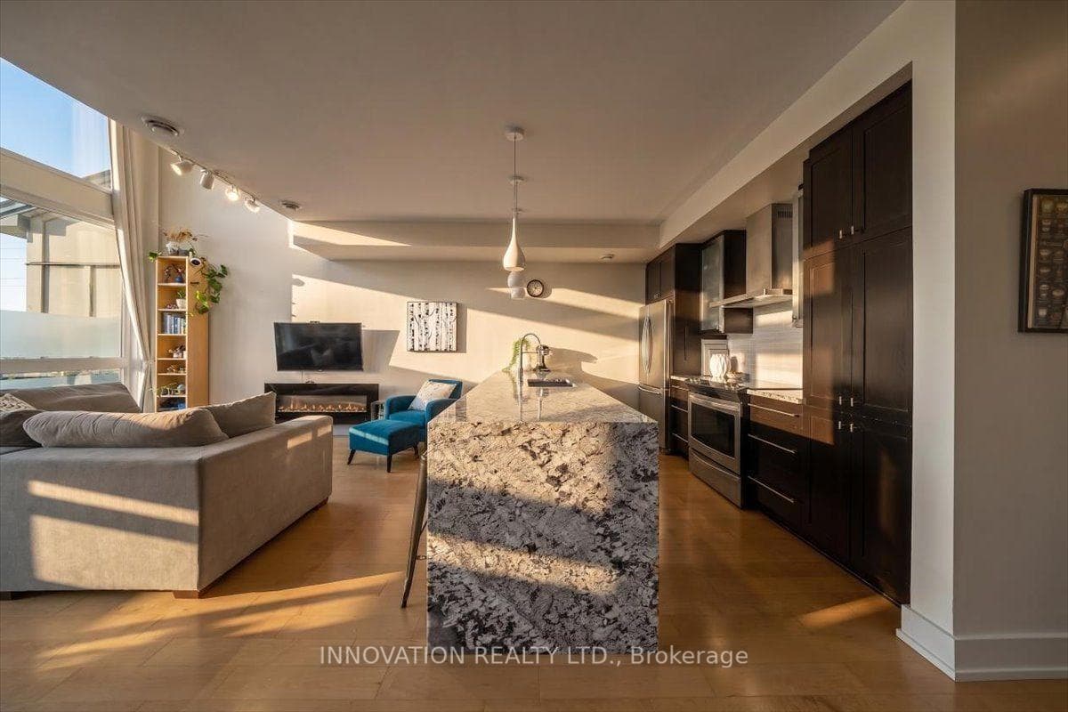 Former model home with waterfall counter