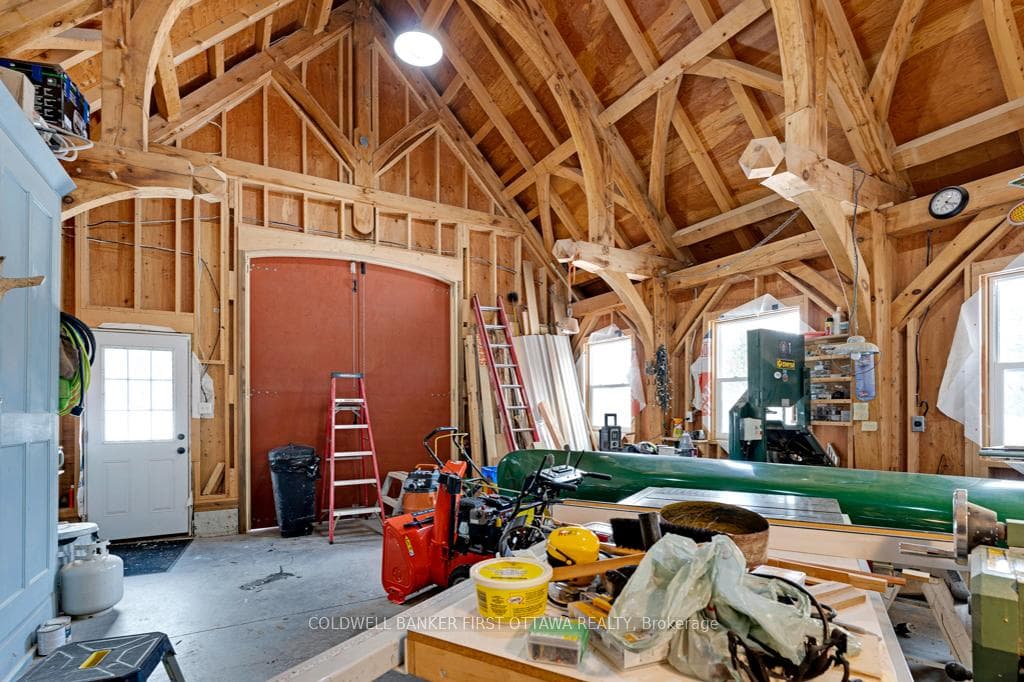 Interior garage-workshop 21' high ceiling