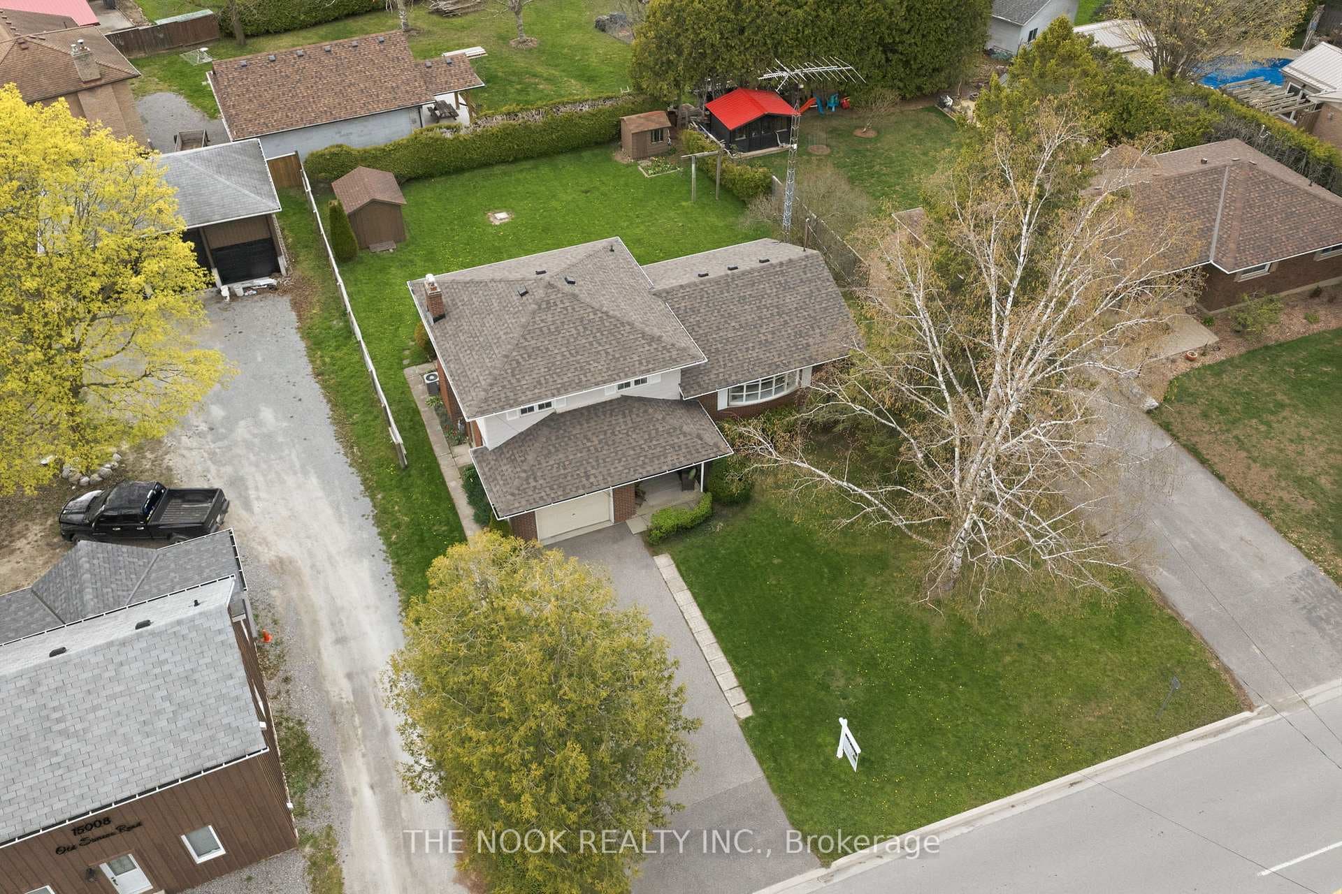 Aerial view of the home