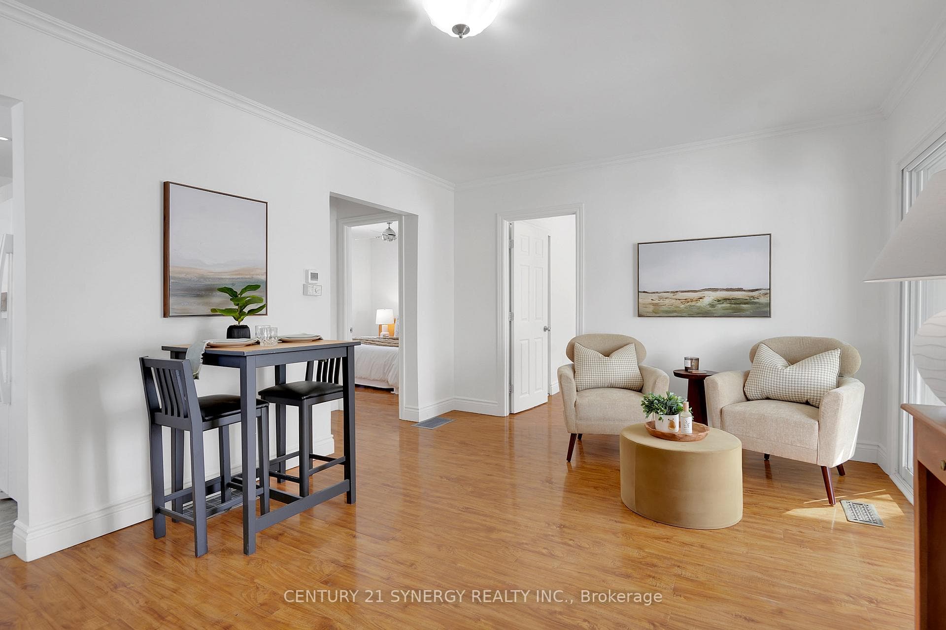 Living and dining room.