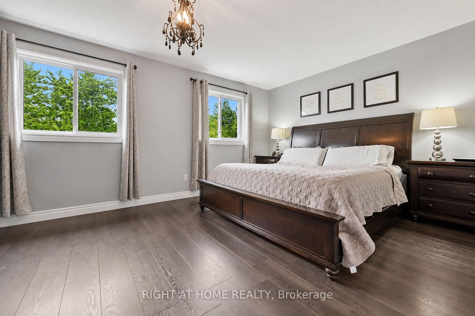 Large windows and leafy views
