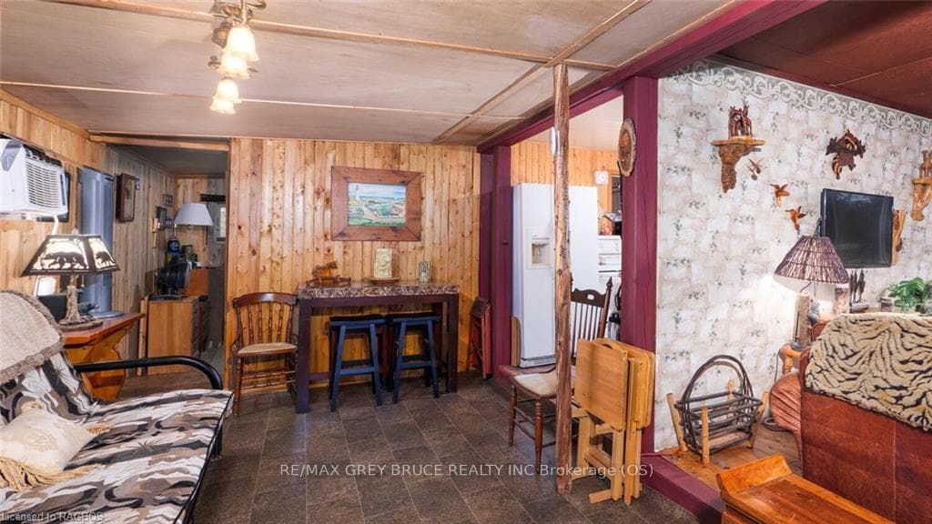 Living room, dining room and kitchen spaces provid