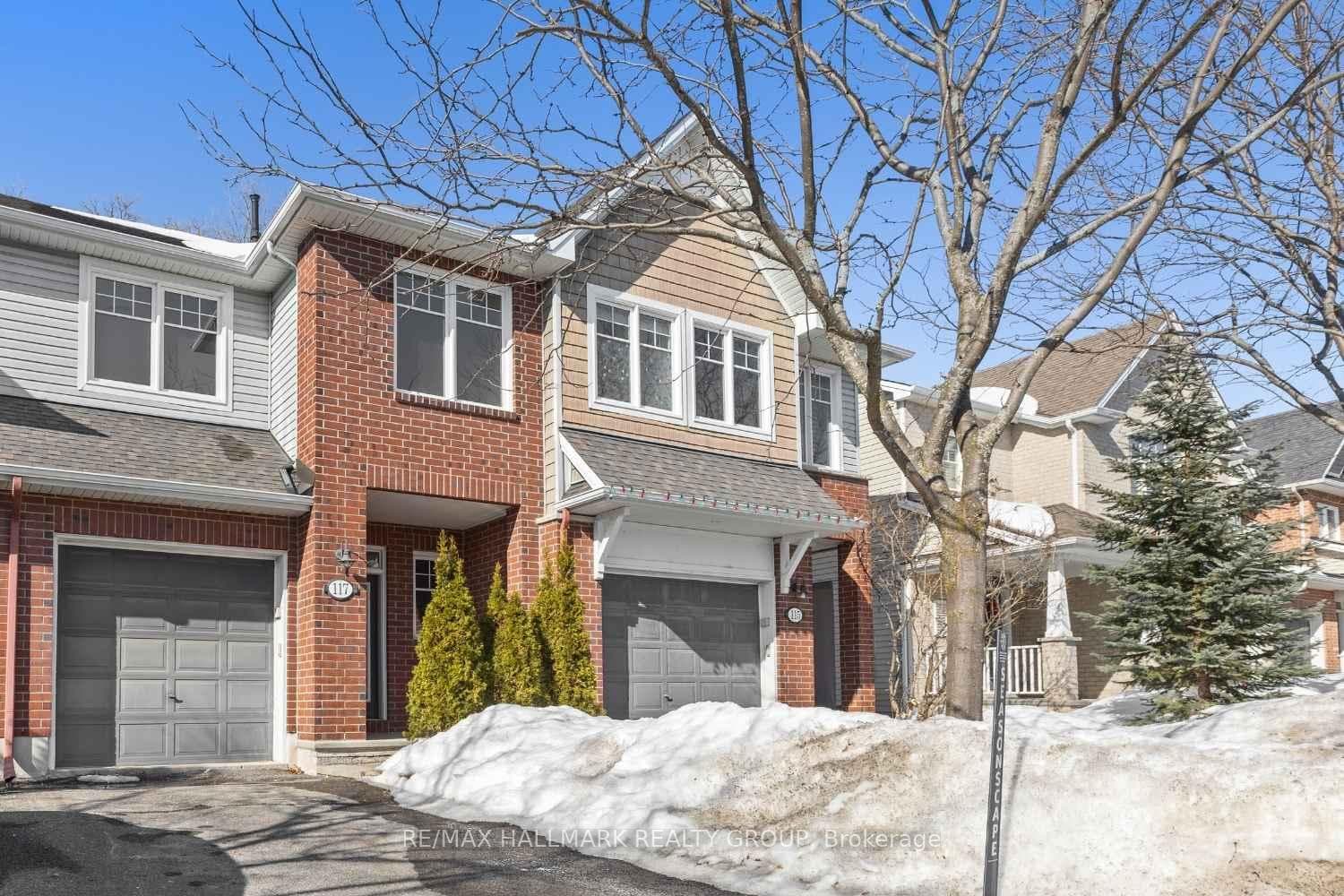 Front view of Stonebridge townhome row