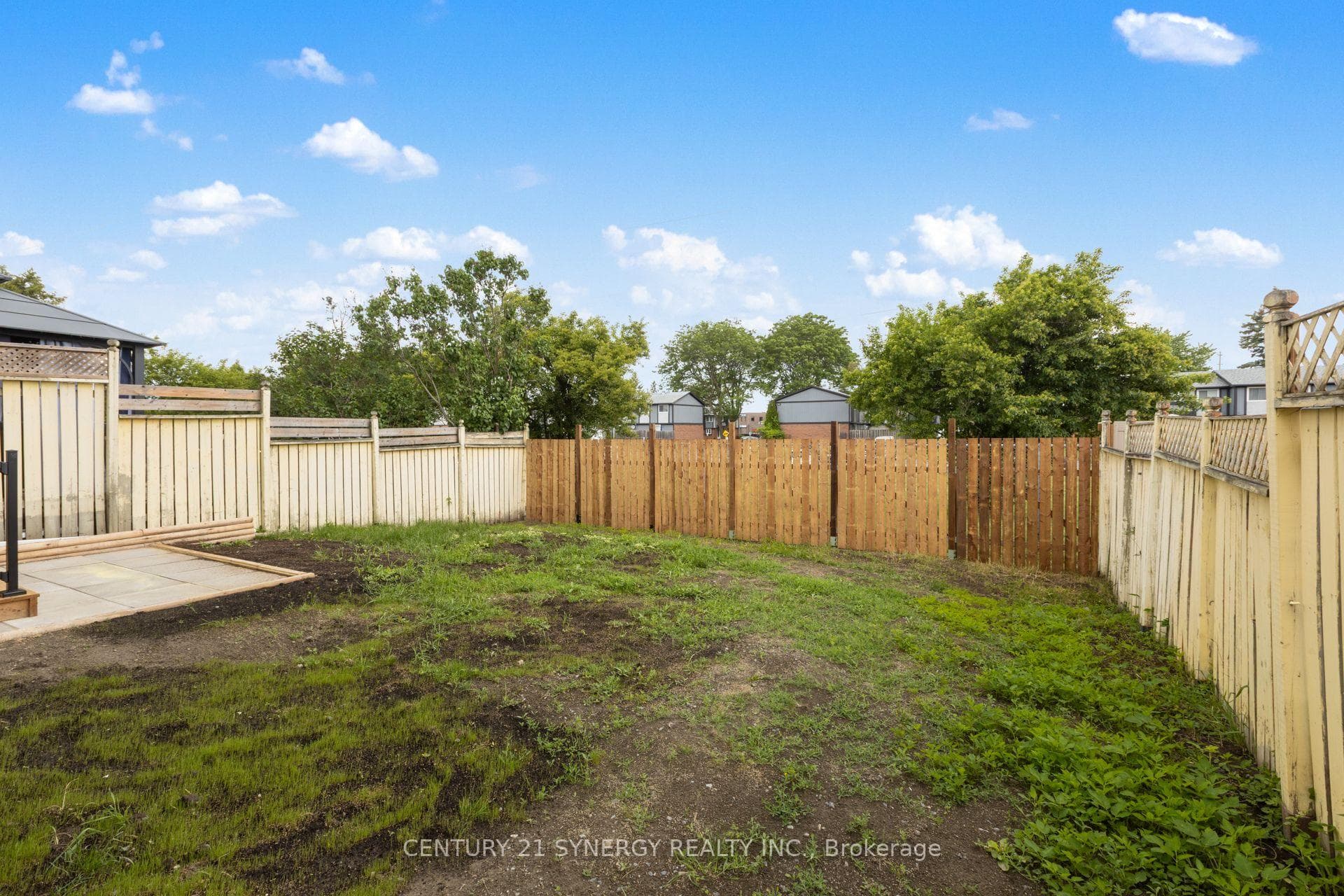backyard is split.