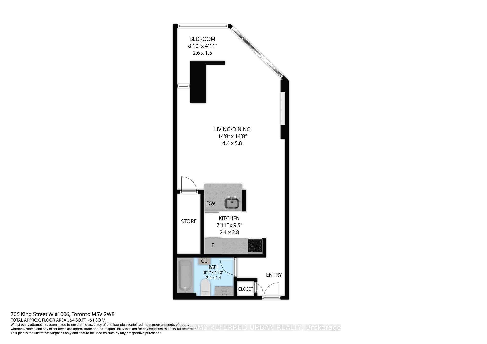 554 sqft Flooplan