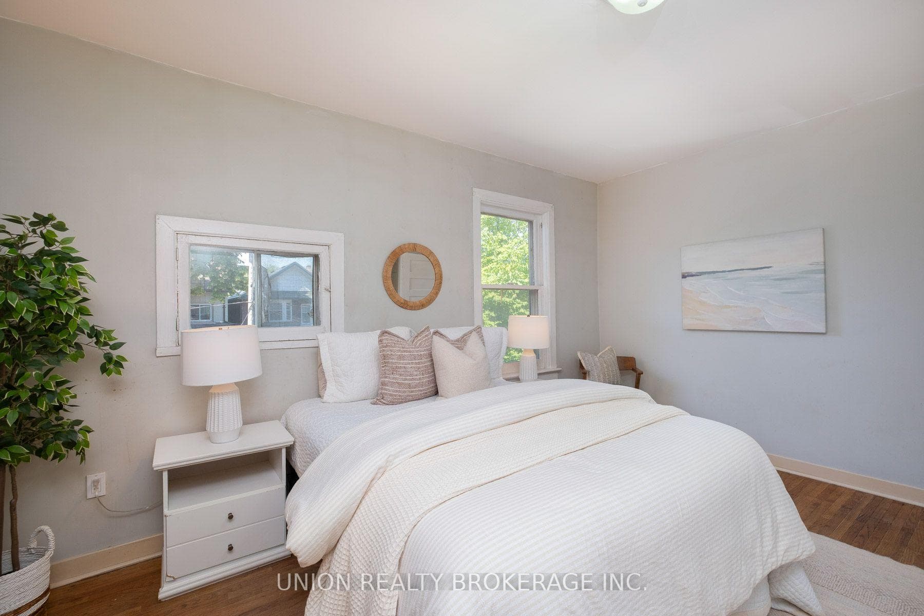 Primary bedroom with decorative fireplace