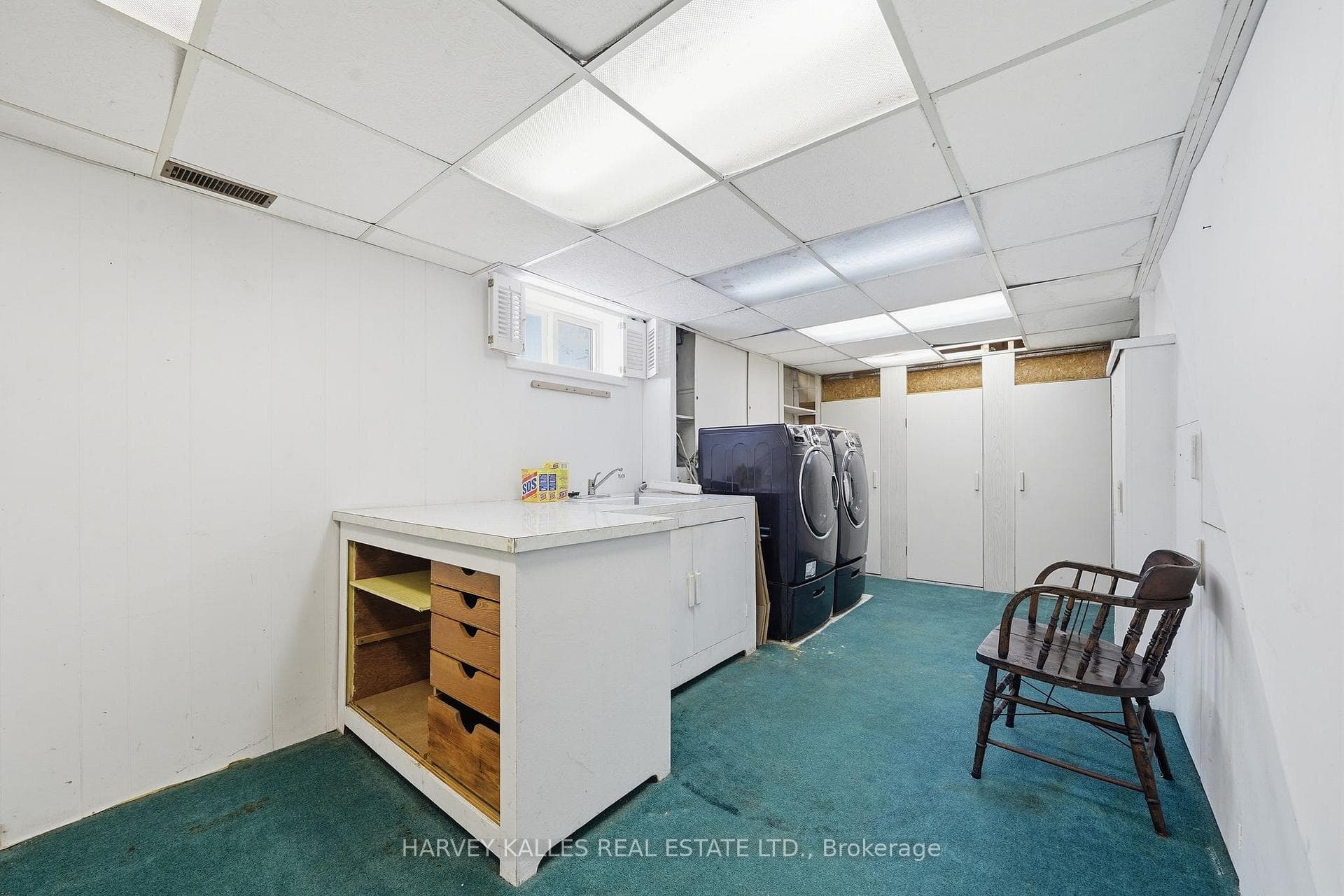 Laundry room in basement