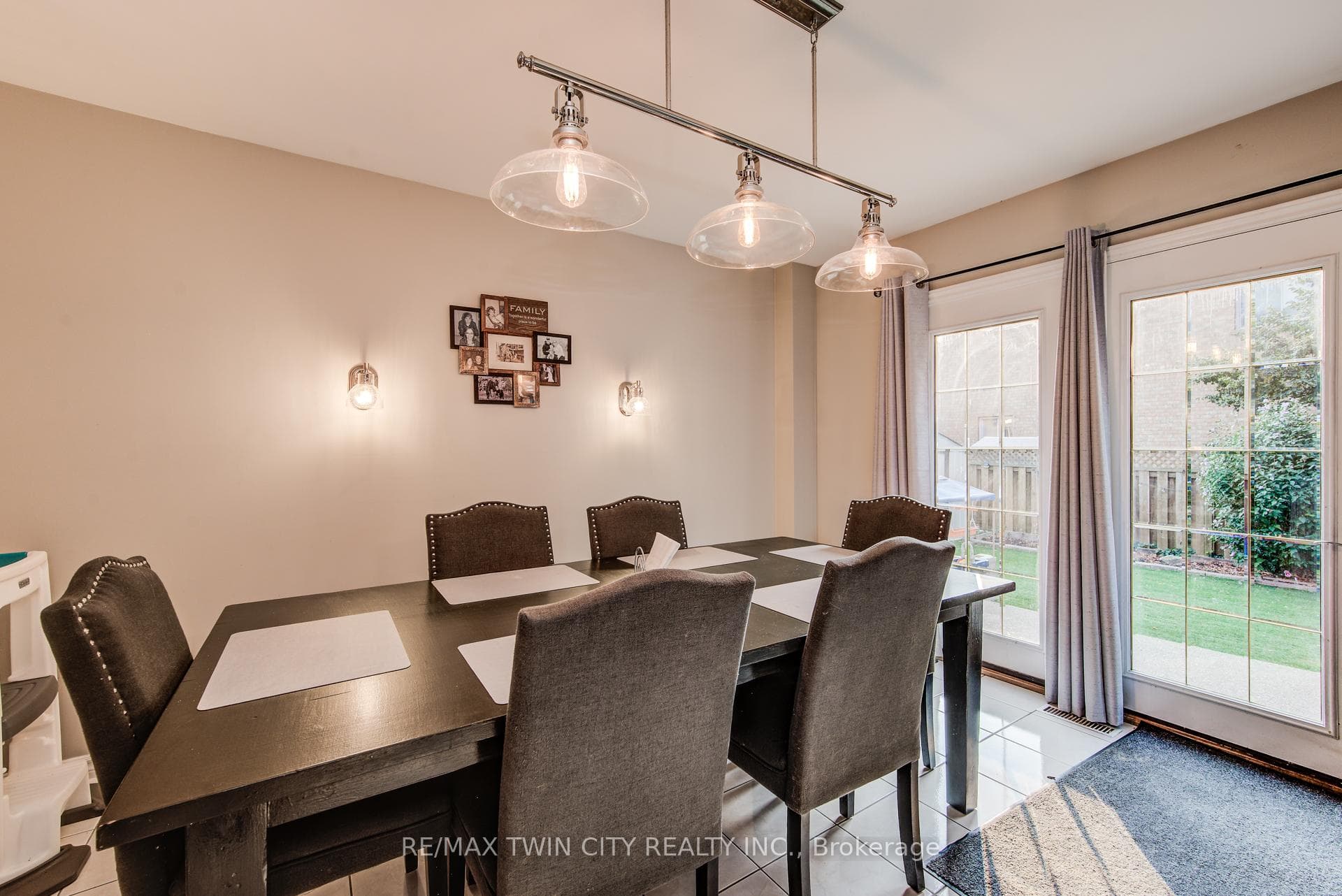 Dining area with walkout to patio