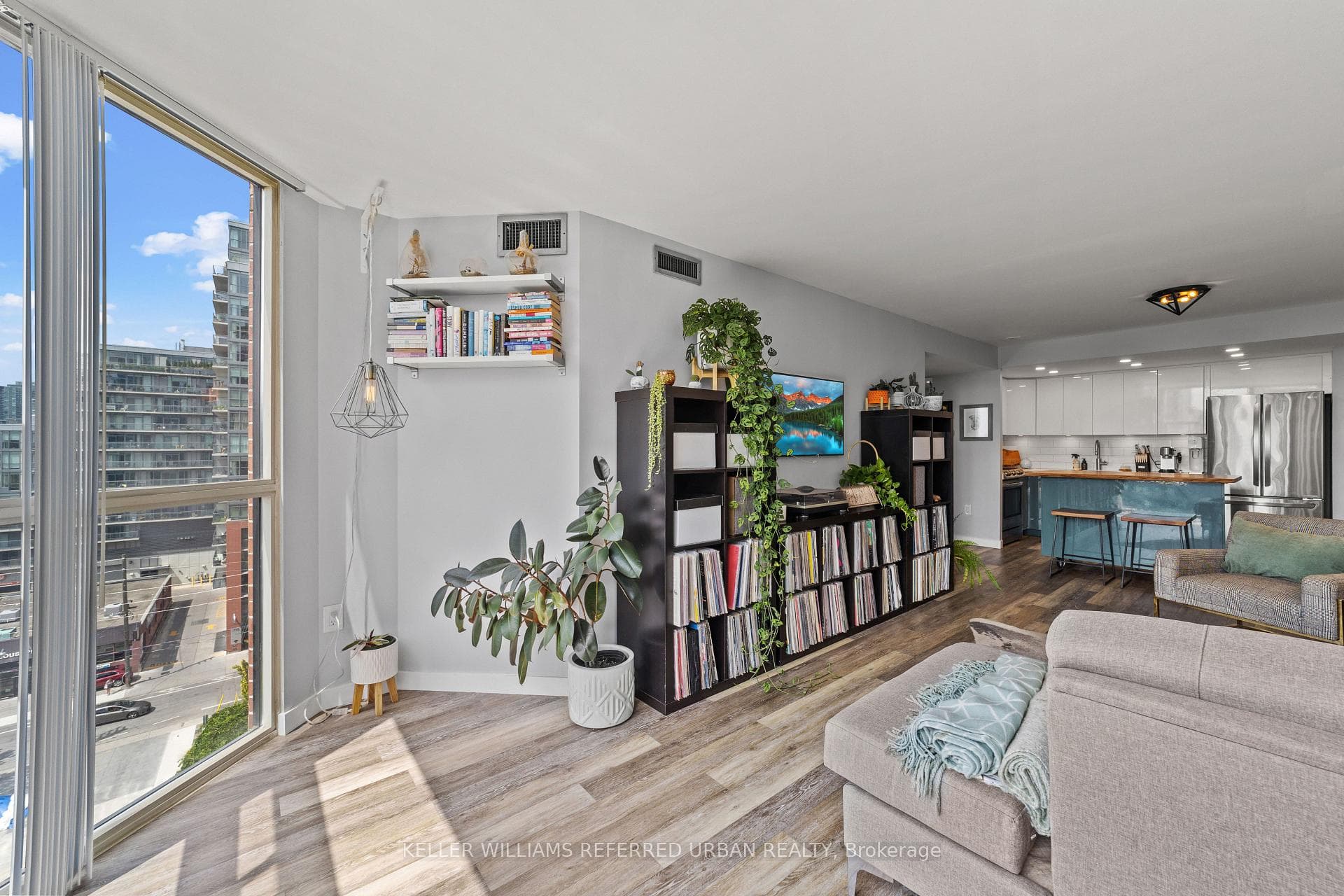 Open Concept Living Room and Den