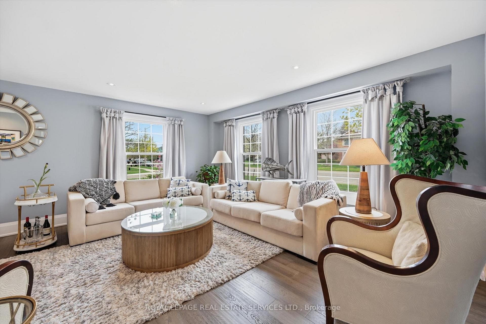 Formal Living Room with Gas Fireplace & Built-Ins
