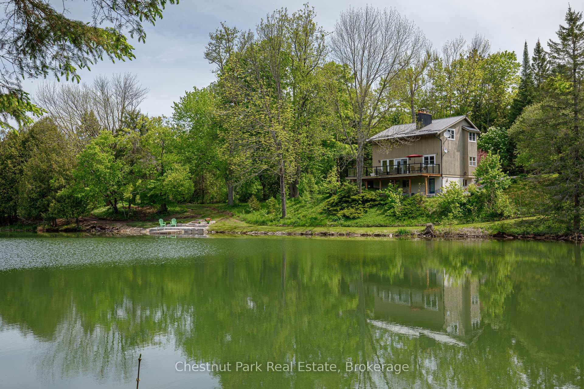 Chalet situated on fresh water pond