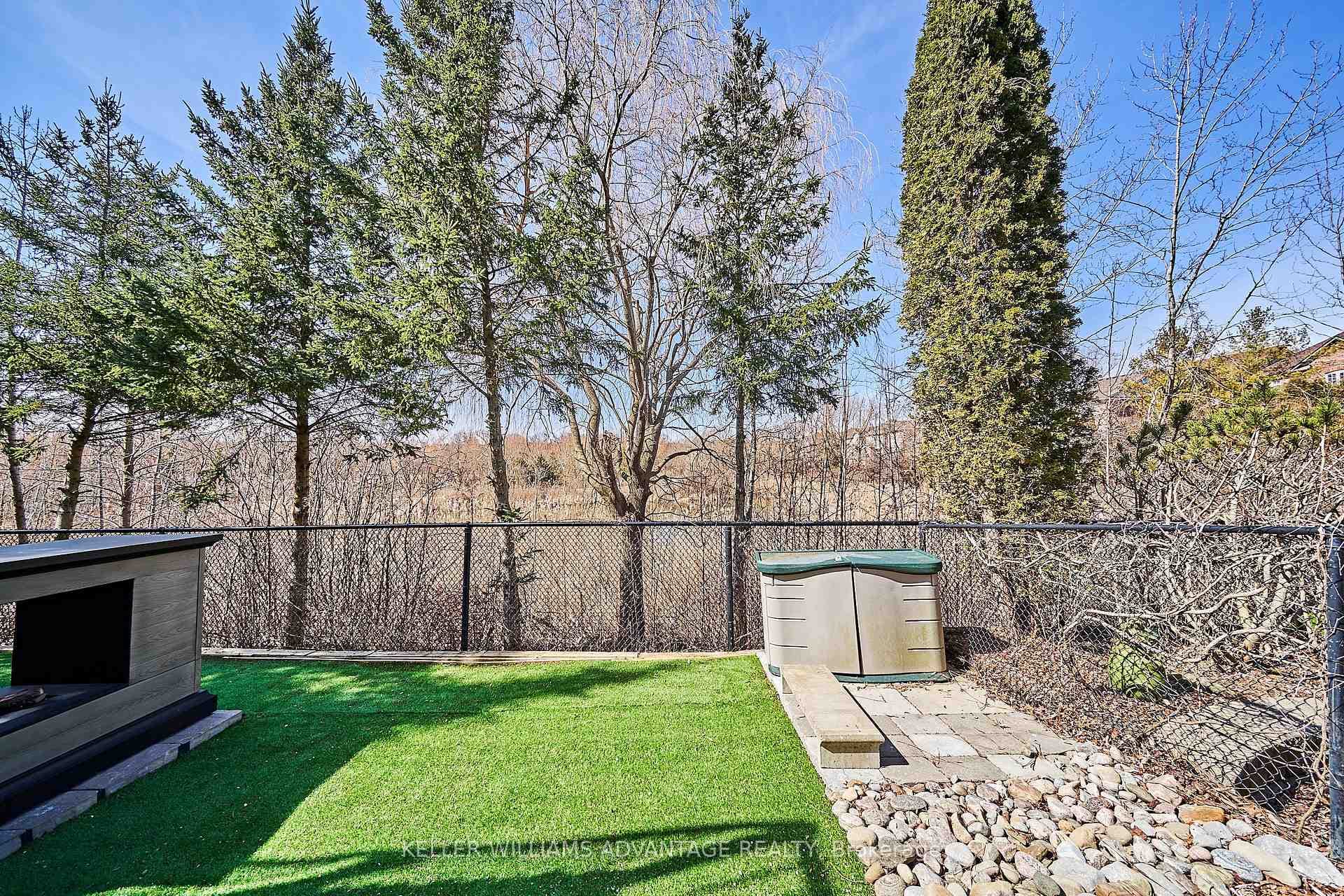 Backyard with landscaped turf
