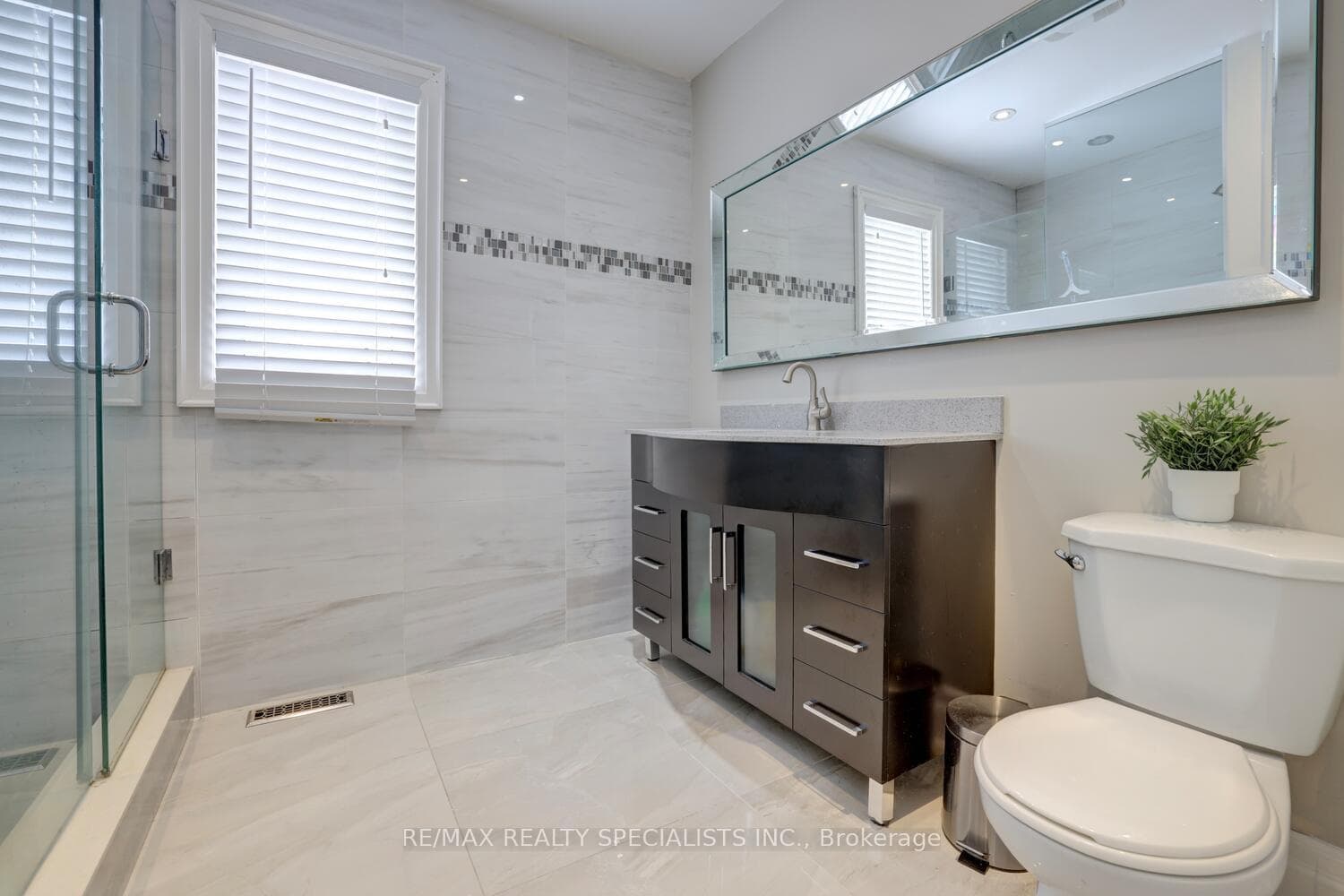 Main floor has three full bathrooms.