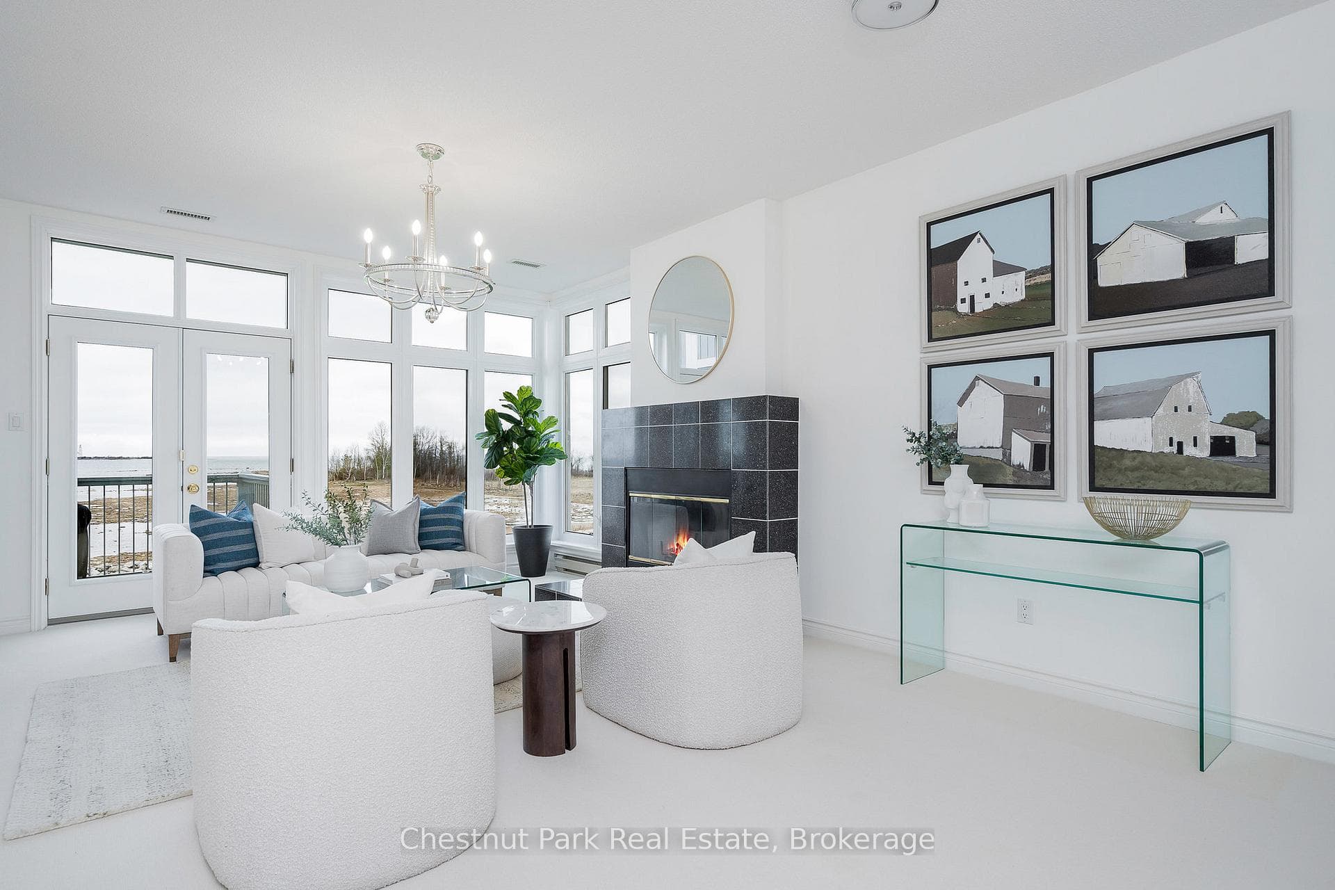 Family room in Unit 849 - views to Georgian Bay
