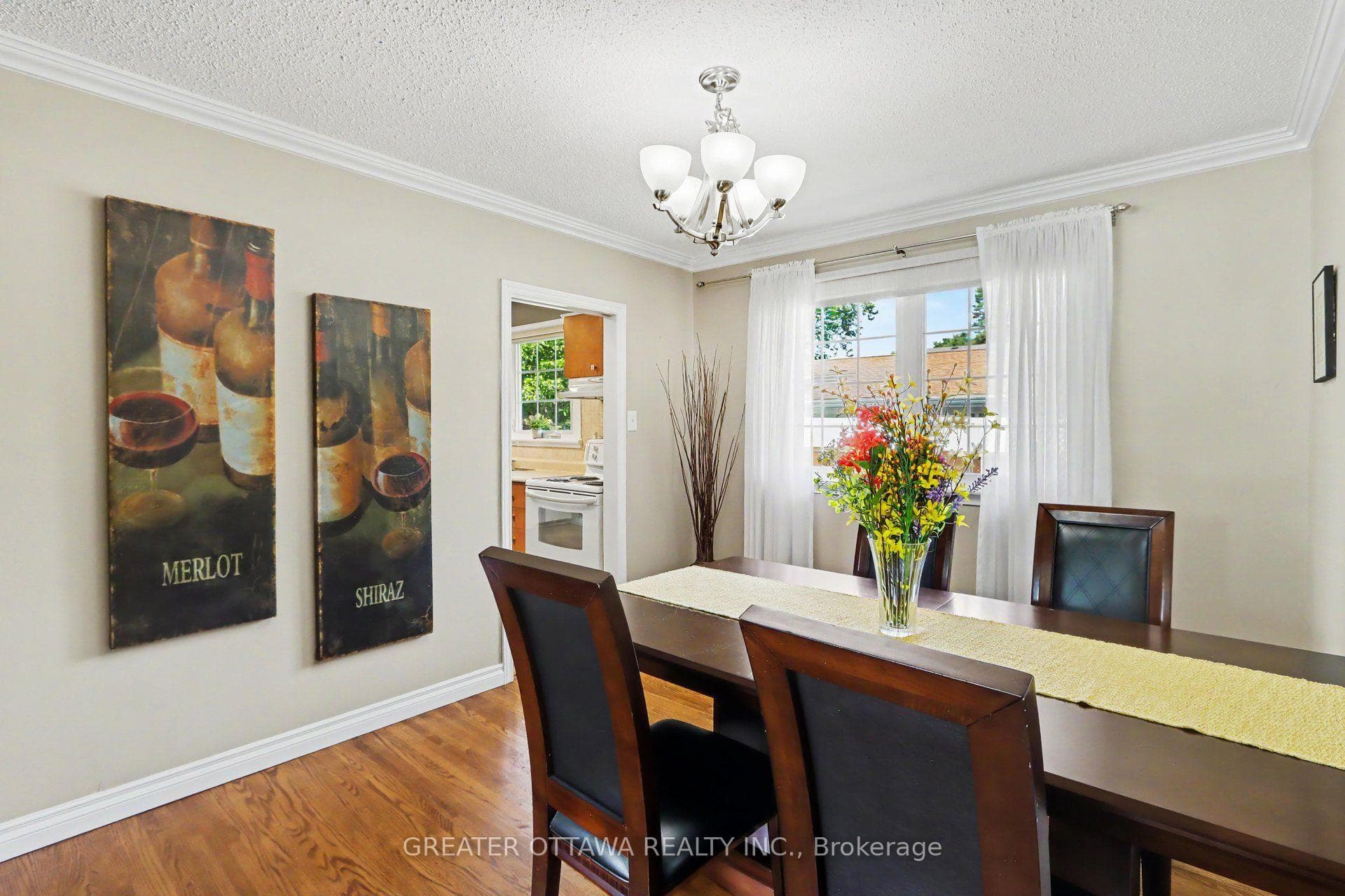 The dining room will easily fit your furniture.