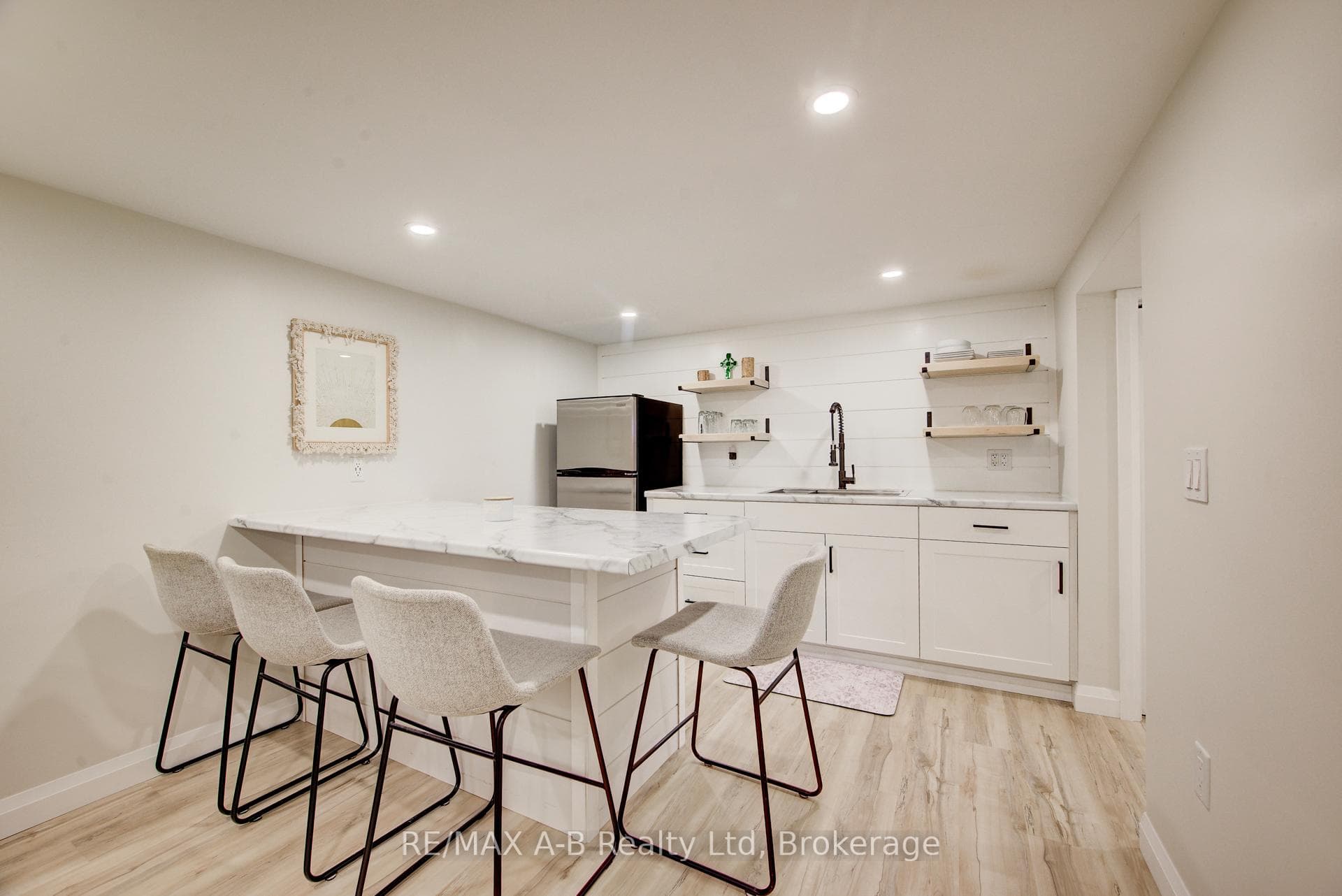 basement bar or kitchenette for an in law suite