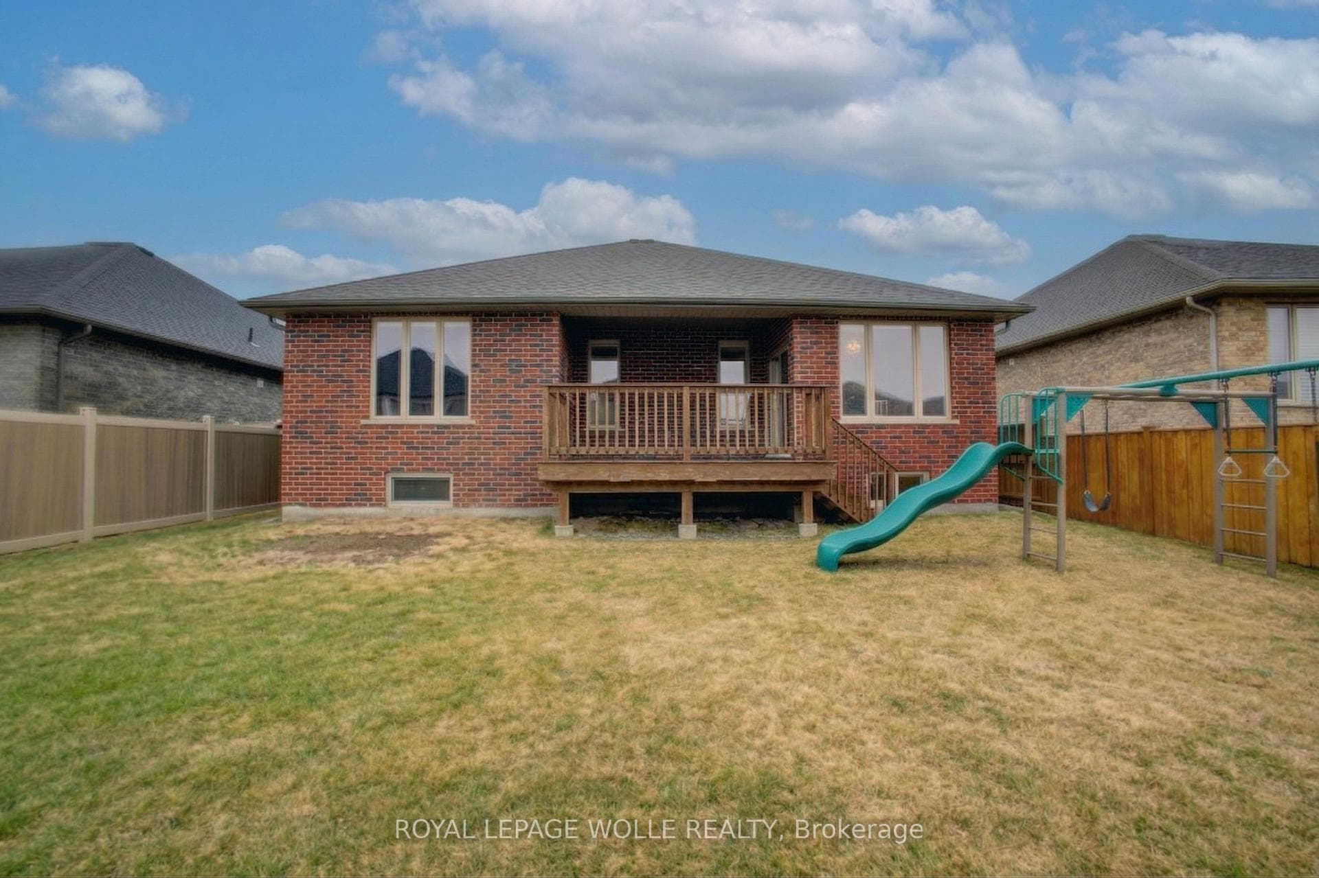 trampoline, rink and fire pit virtually removed.