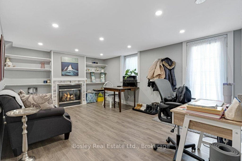 Tenant Suite - Living & Dining Room, Gas Fireplace
