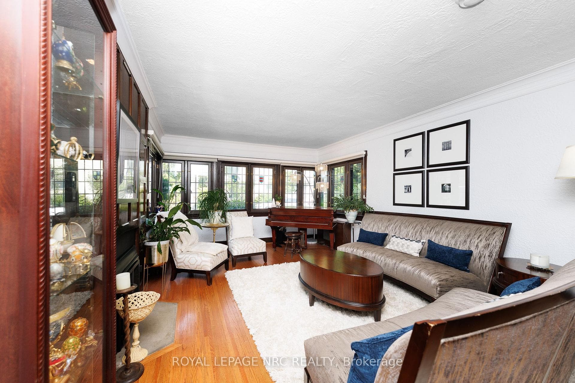 Living room with hardwood flooring.
