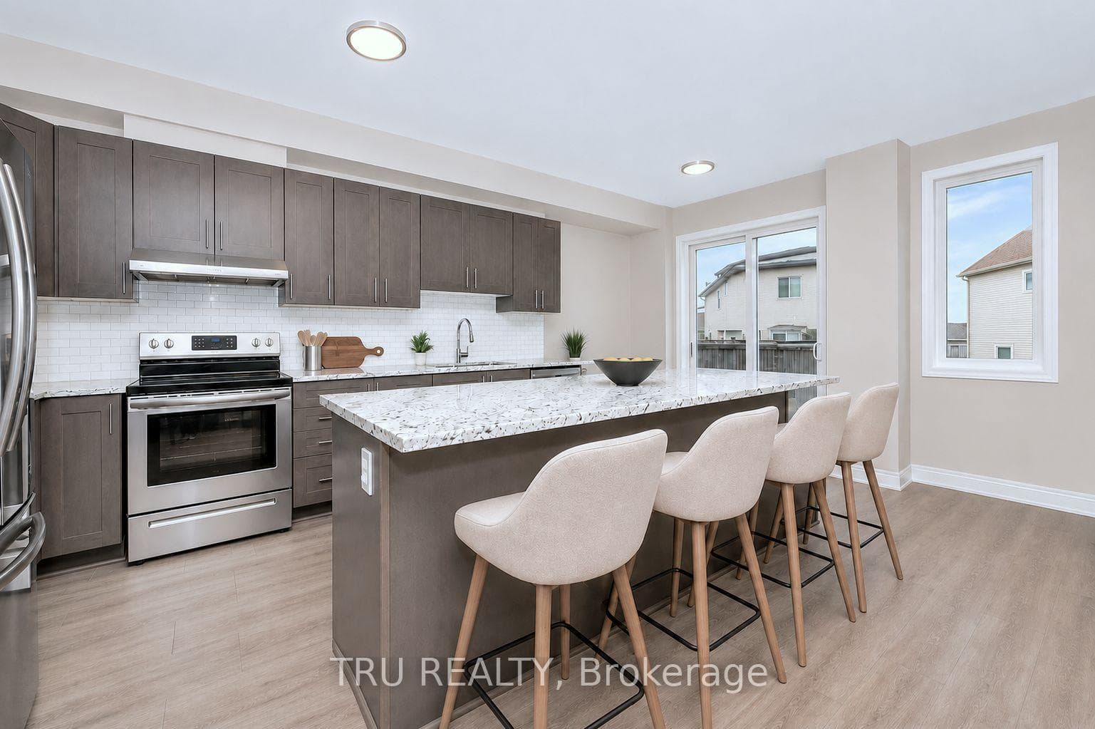 Kitchen. Virtually staged with AI.
