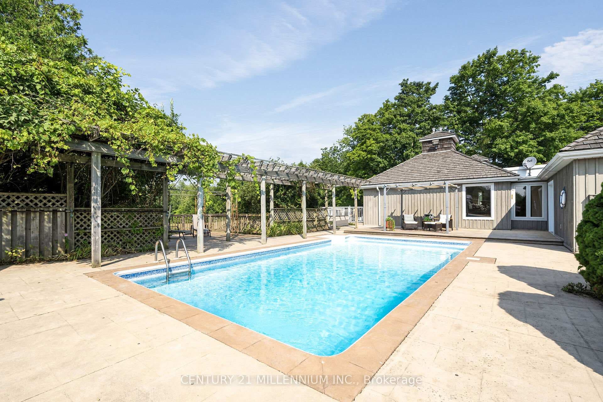 Pool House with concrete surround
