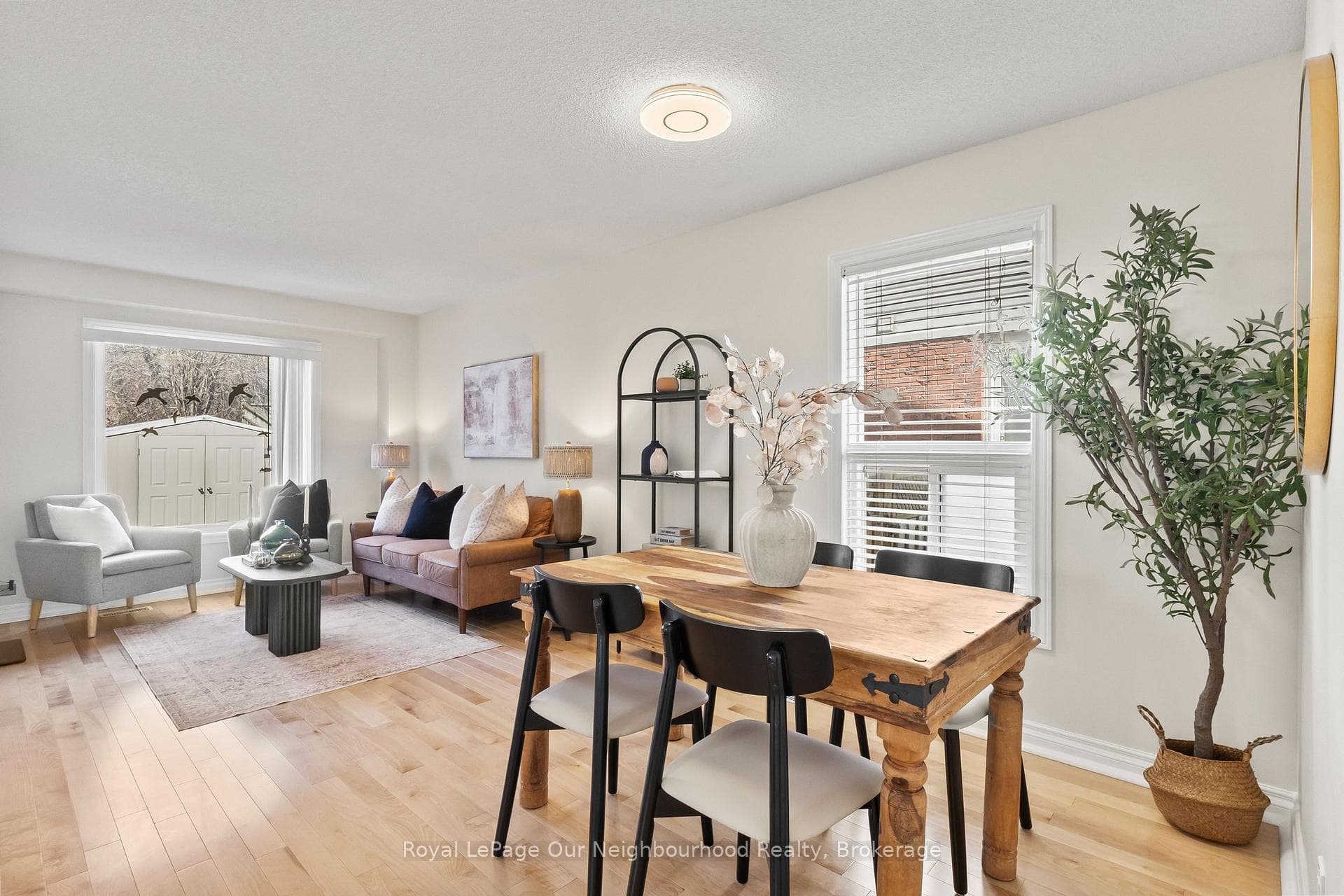 Open concept living and dining room