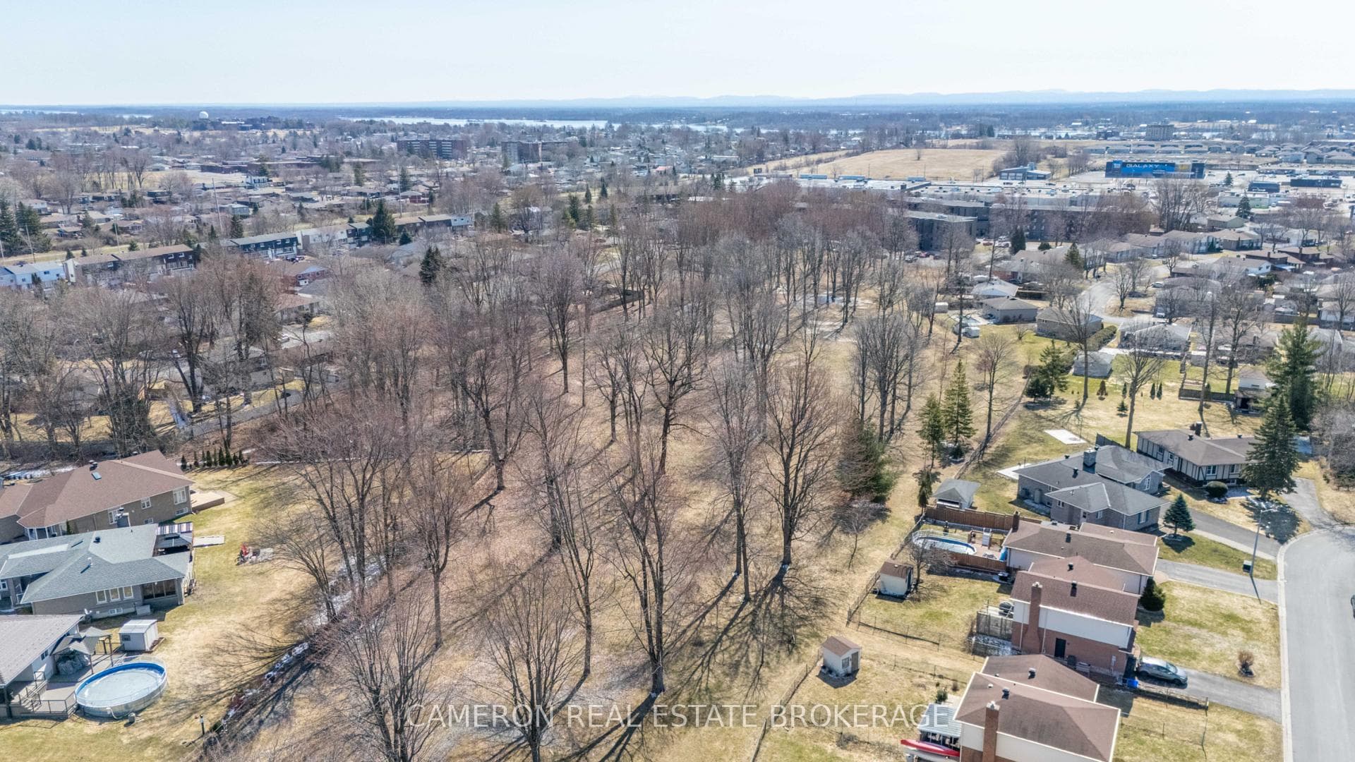 Aerial view of the neighbourhood municipal park